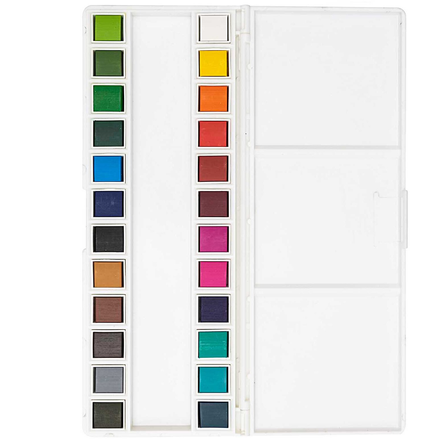 ART Künstler Aquarellfarben 24 Farben in einer weißen Box, ideal für kreative Malprojekte.