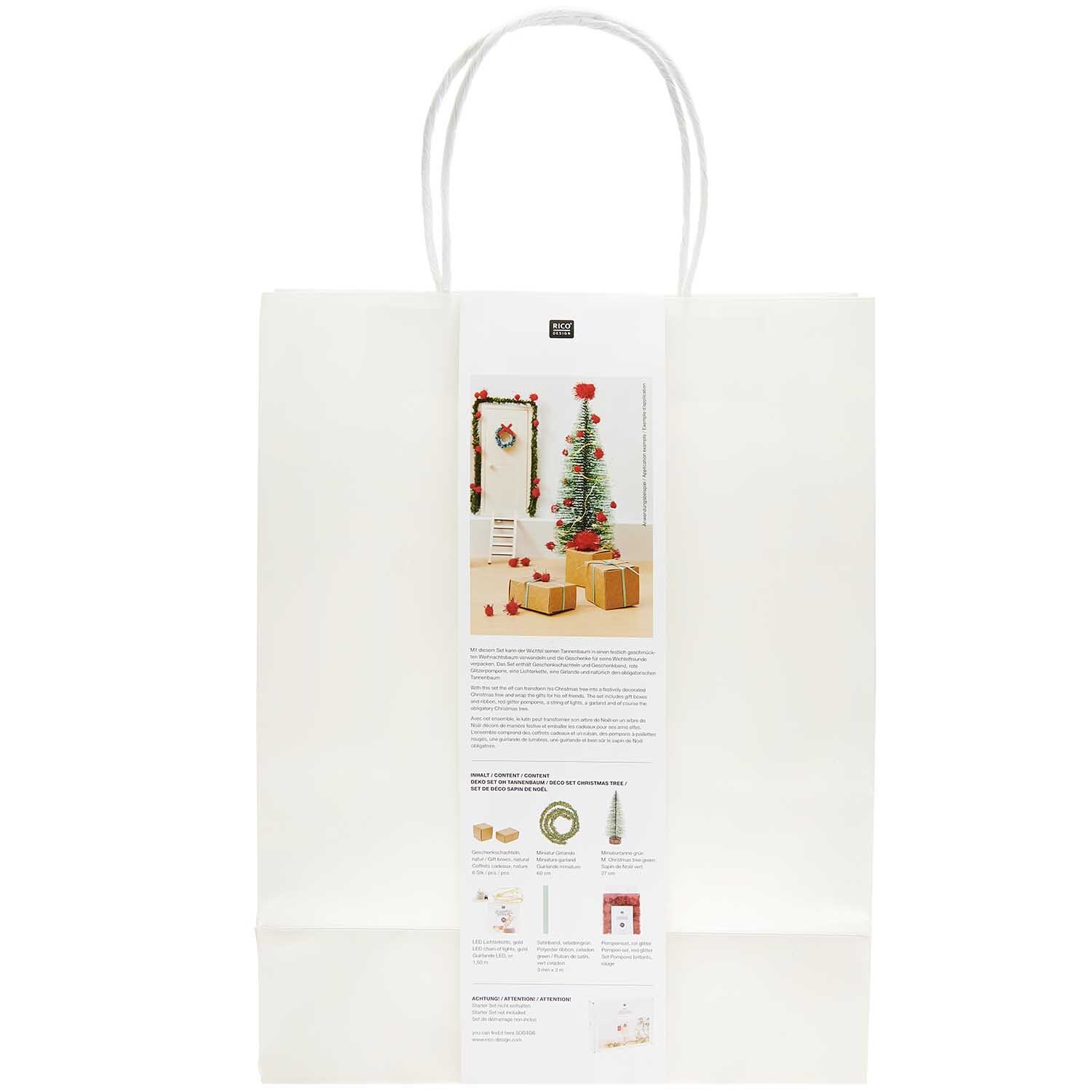Wichtelwelt Deko Set Oh Tannenbaum in einer weißen Verpackung von Rico Design, ideal für festliche Dekorationen.