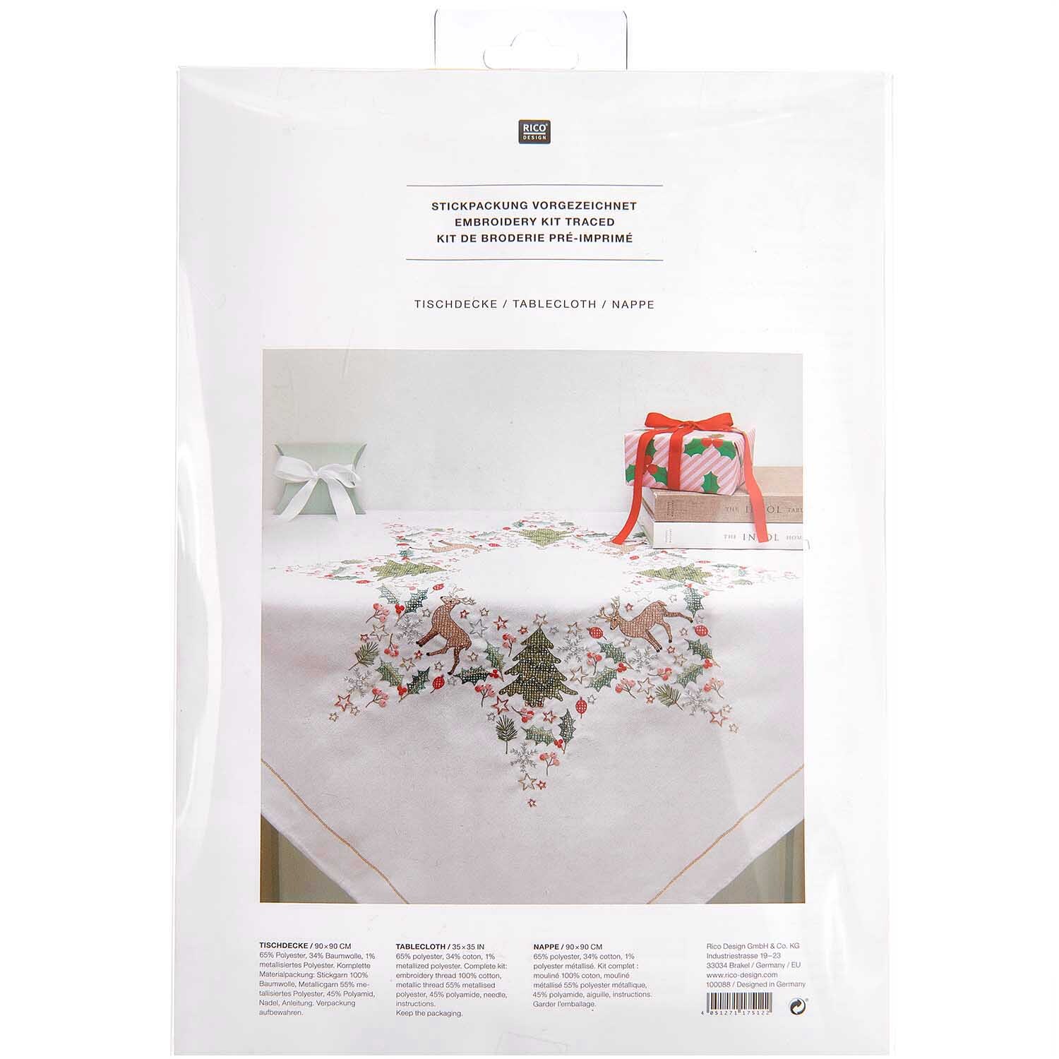 Stickpackung Tischdecke Sternenkranz 90x90cm von Rico Design