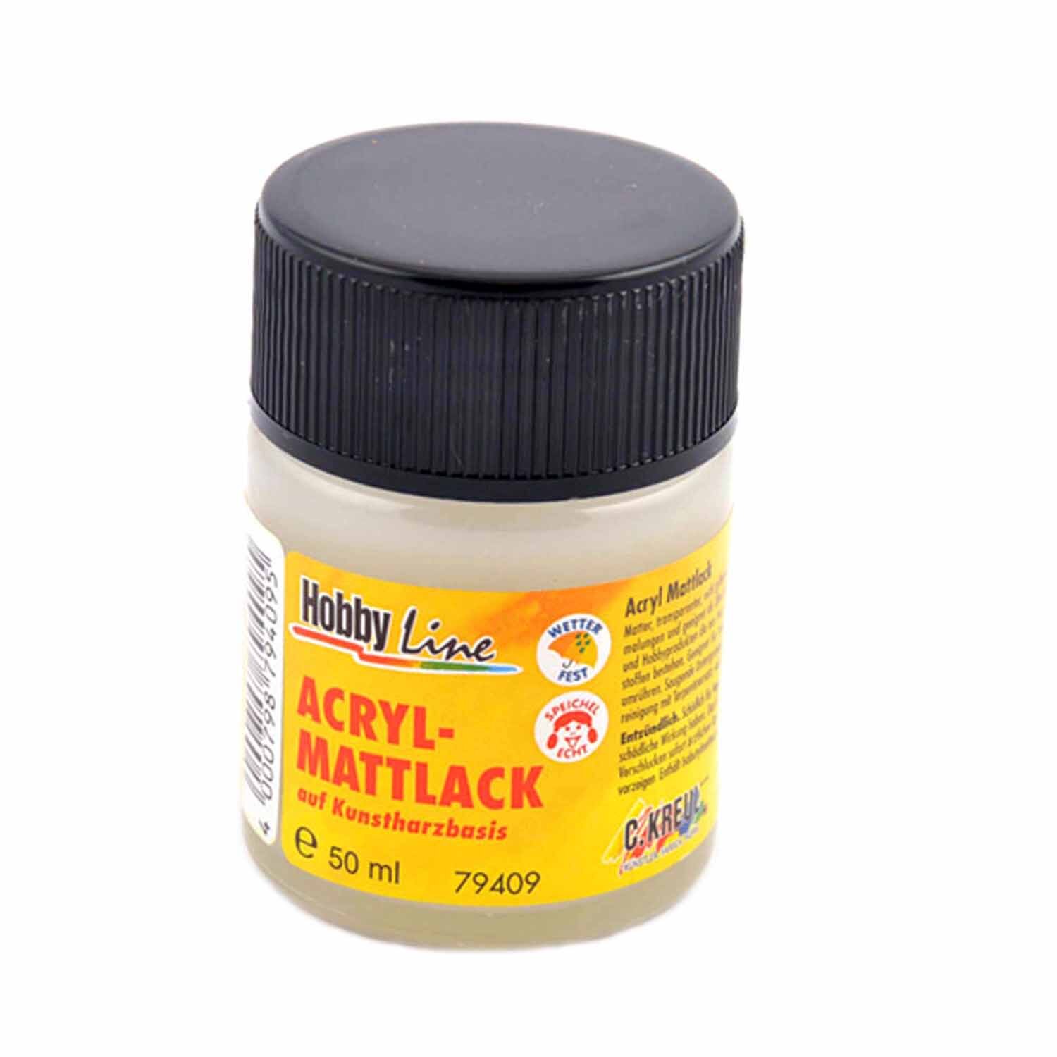 Acryl Mattlack transparent 50ml von KREUL, ideal für Kunstprojekte, in einer praktischen Dose.