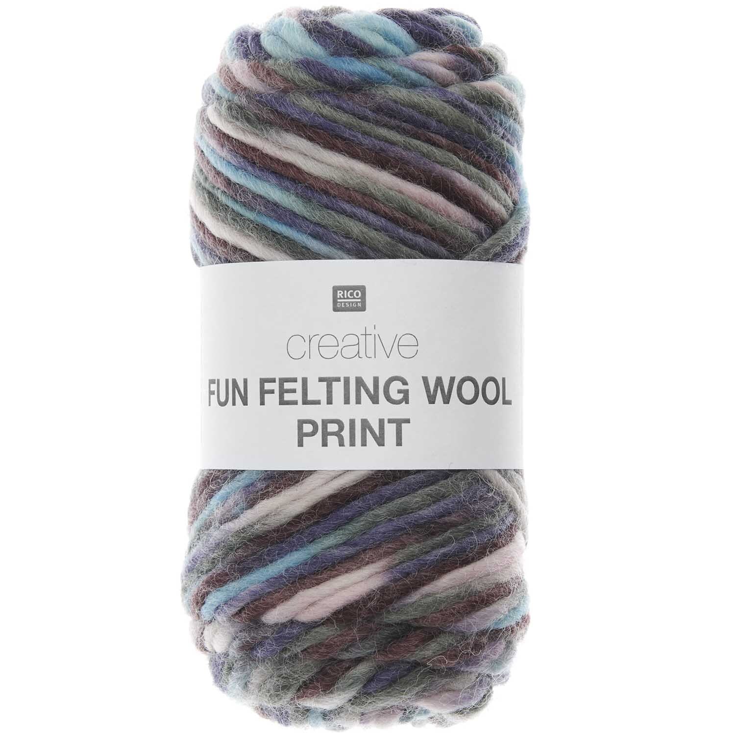 Creative Fun Felting Wool Print: Bunte Filzwolle von Rico Design, ideal für moderne Handarbeiten.