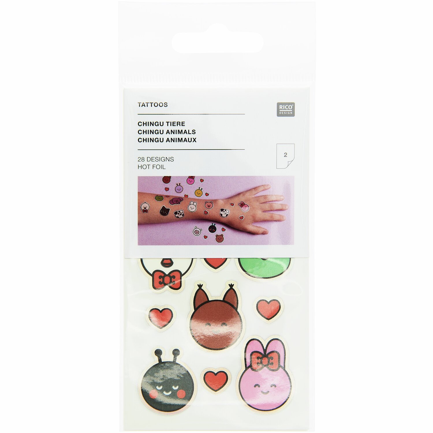 Tattoos Chingu Tiere 28-teilig von Rico Design
