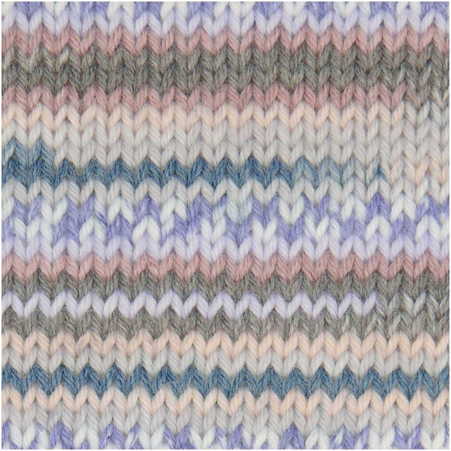 Rico Baby Dream dk A Luxury Touch: Weiches Garn mit pastellfarbenem Streifenmuster, ideal für Babyprojekte.
