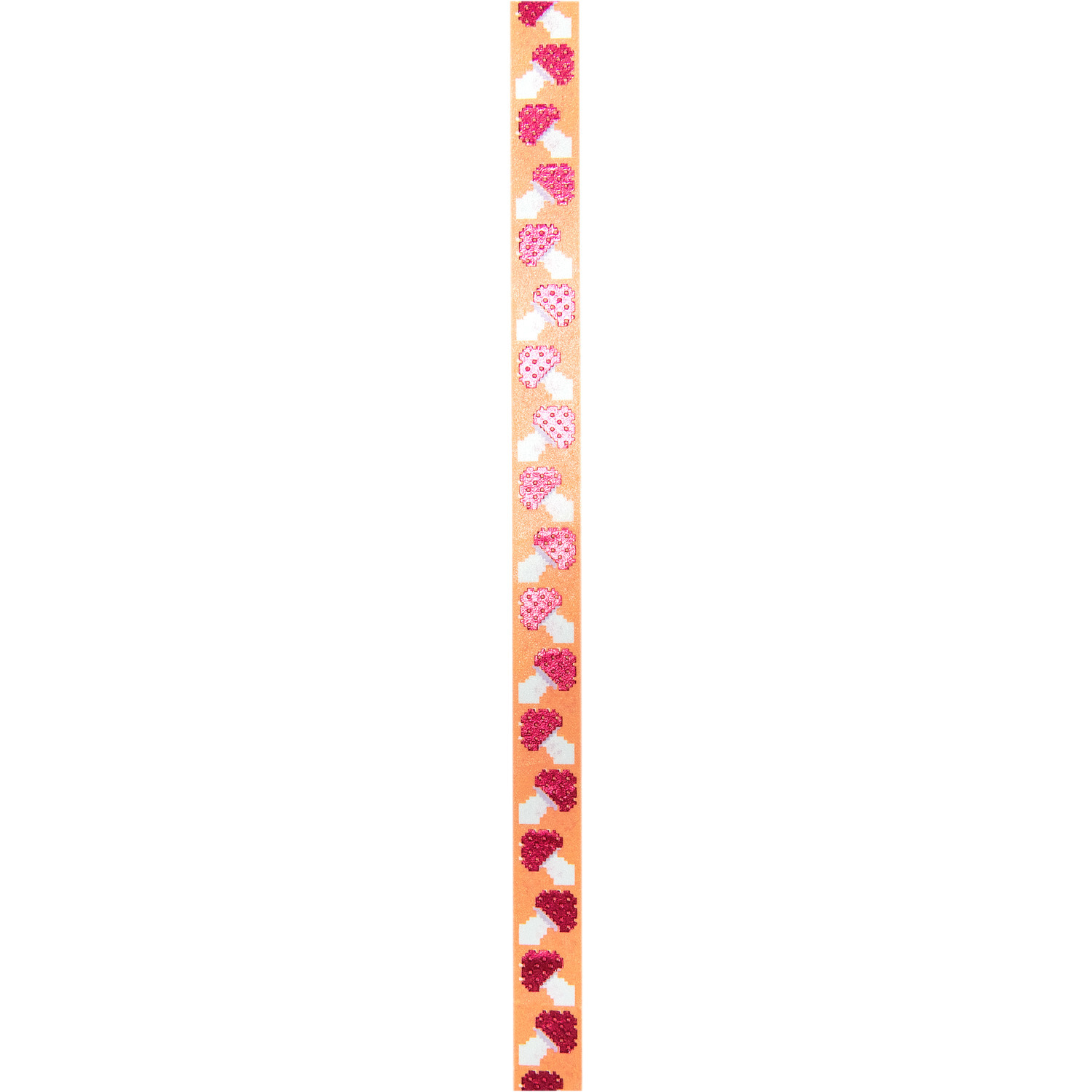 Paper Poetry Tape Shrooom Big Reds: Dekoratives Klebeband von Rico Design mit roten Pilzmuster auf orangefarbenem Hintergrund, 1,5cm x 10m.