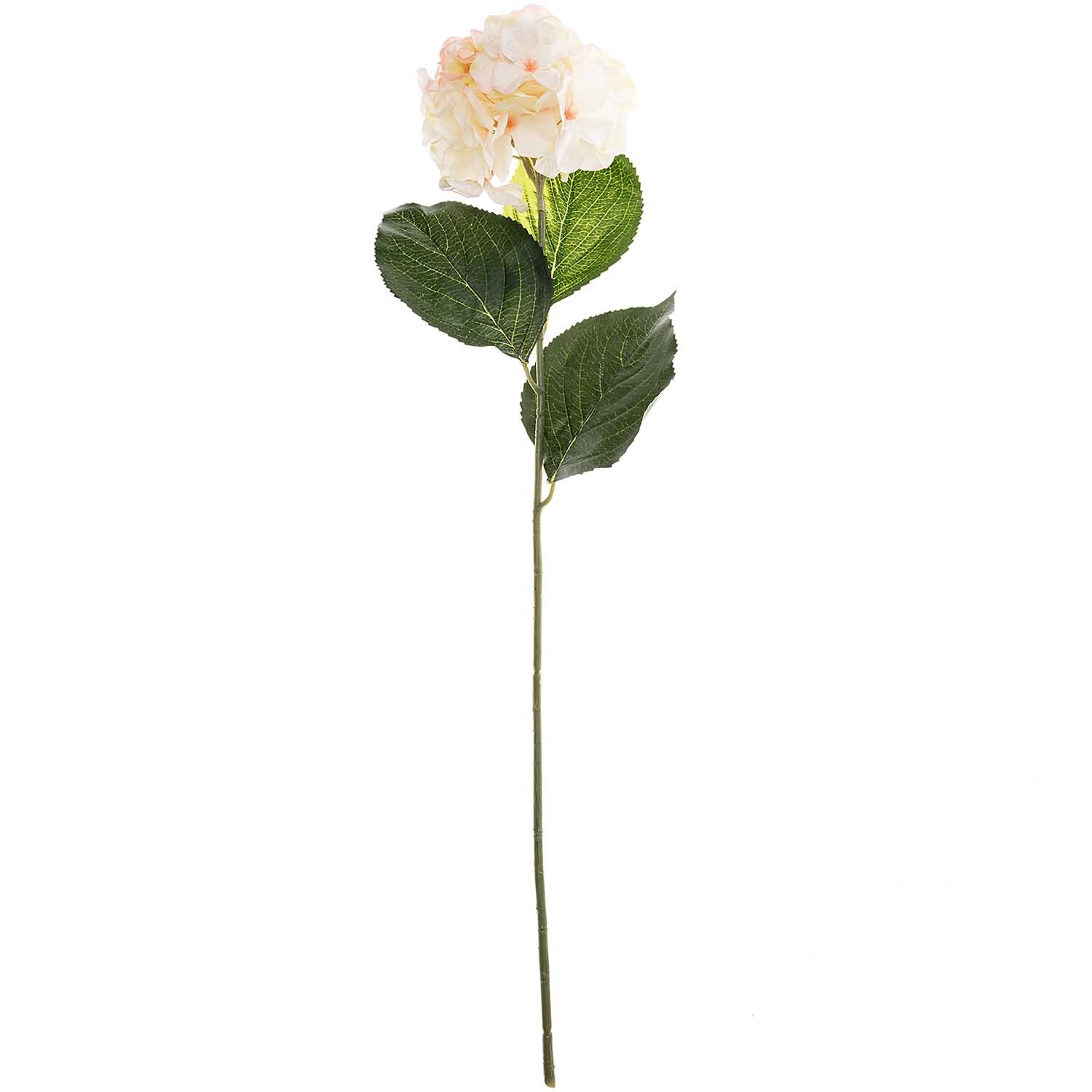 Hortensie zartlachsrosa 75cm, künstliche Blume mit grünen Blättern, ideal für Dekorationen.