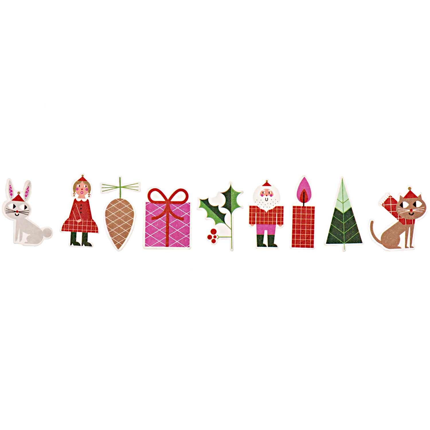 Paper Poetry Washisticker Weihnachtsmotive mit 200 Stickern, darunter Geschenke, Bäume und Tiere in festlichen Designs. Ideal für kreative Weihnachtsdekorationen.