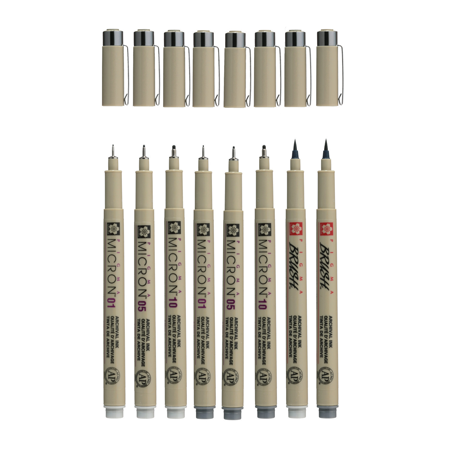 Pigment Liner Sakura Pigma Micron Fineliner Set Kaltgrau 8 Stück von Royal Talens