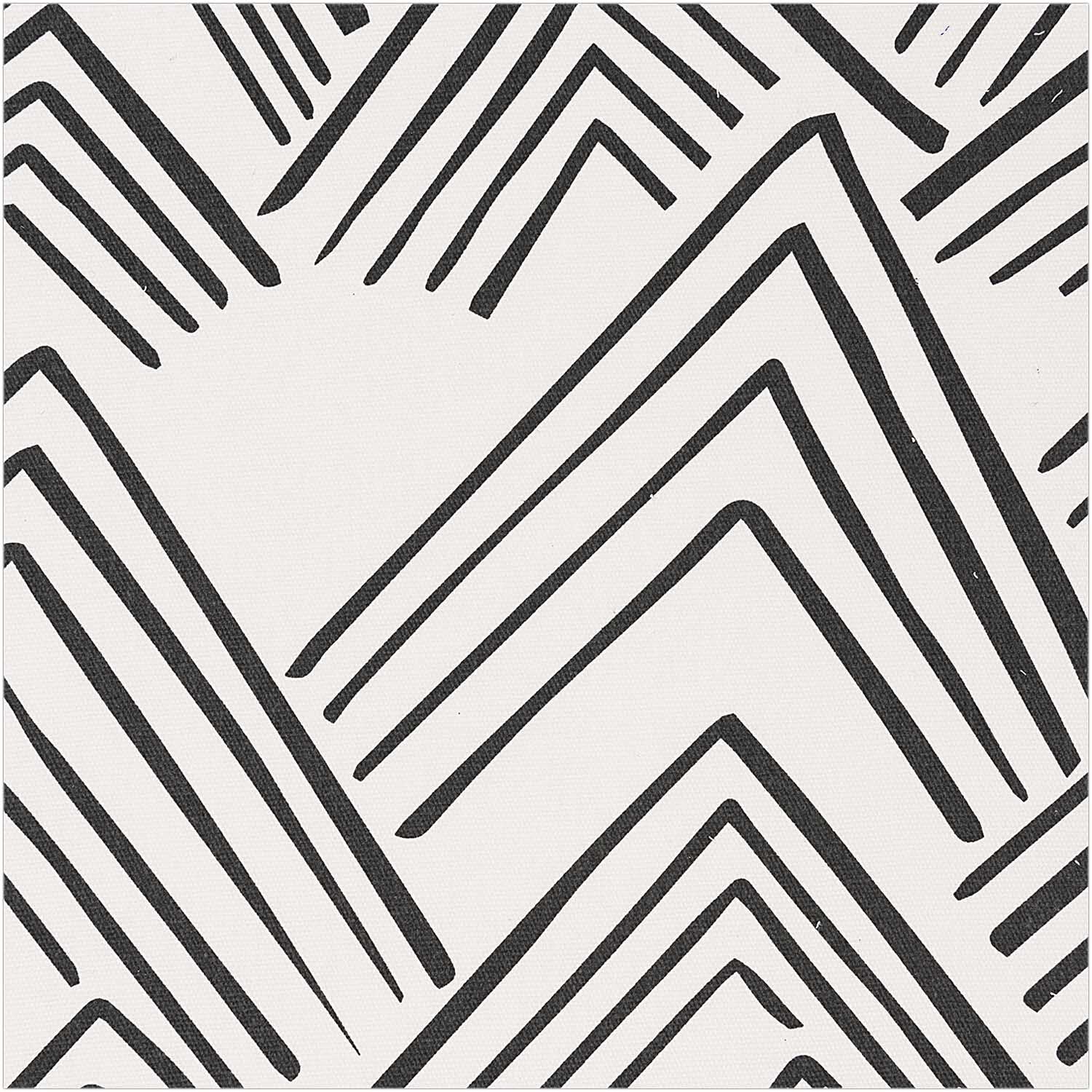 Druckstoff Canvas Berge grau 140cm mit geometrischem Bergmuster in Schwarz-Weiß von Rico Design. Ideal für kreative Nähprojekte.