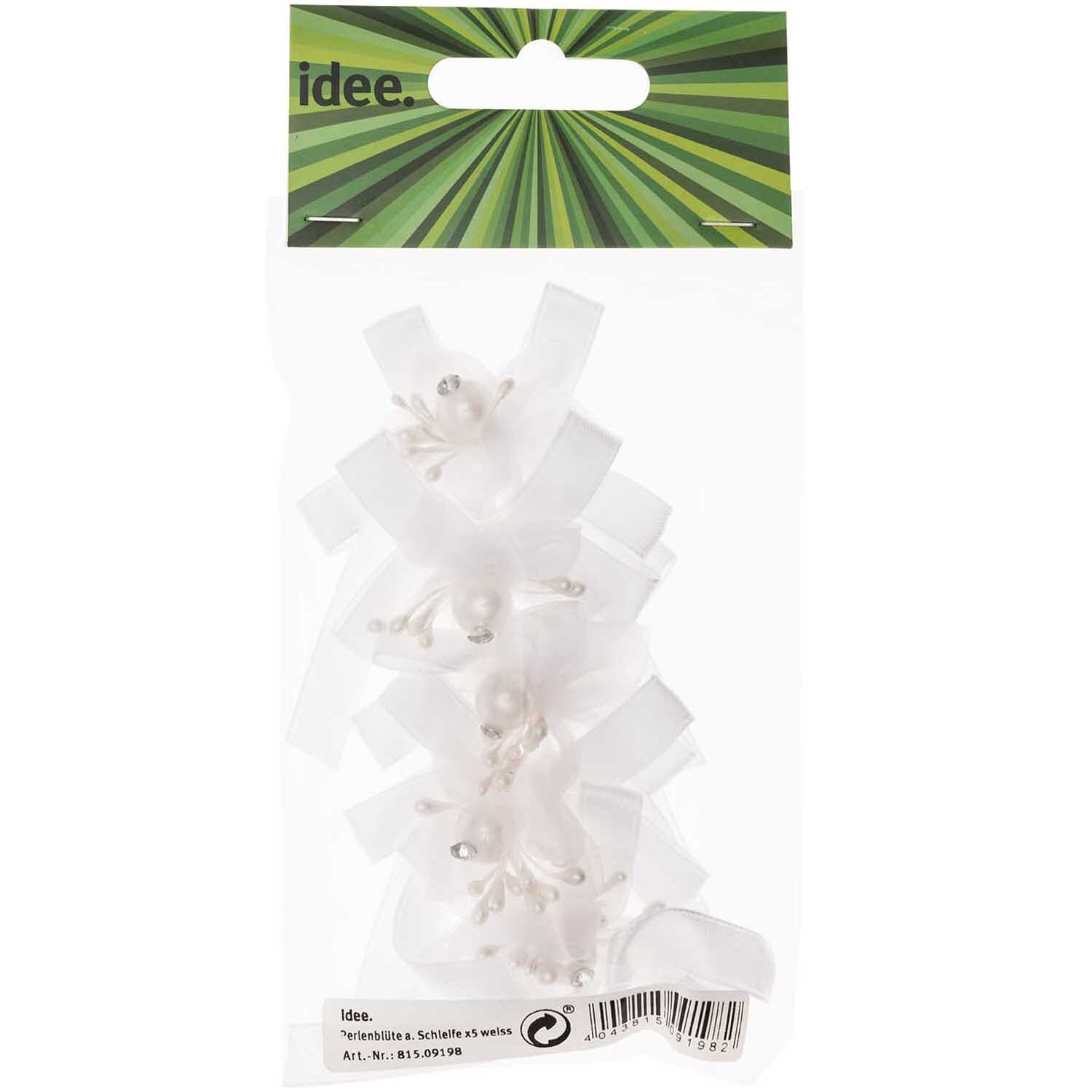 Perlenblüte mit Schleife 5 Stück von idee. Creativmarkt 