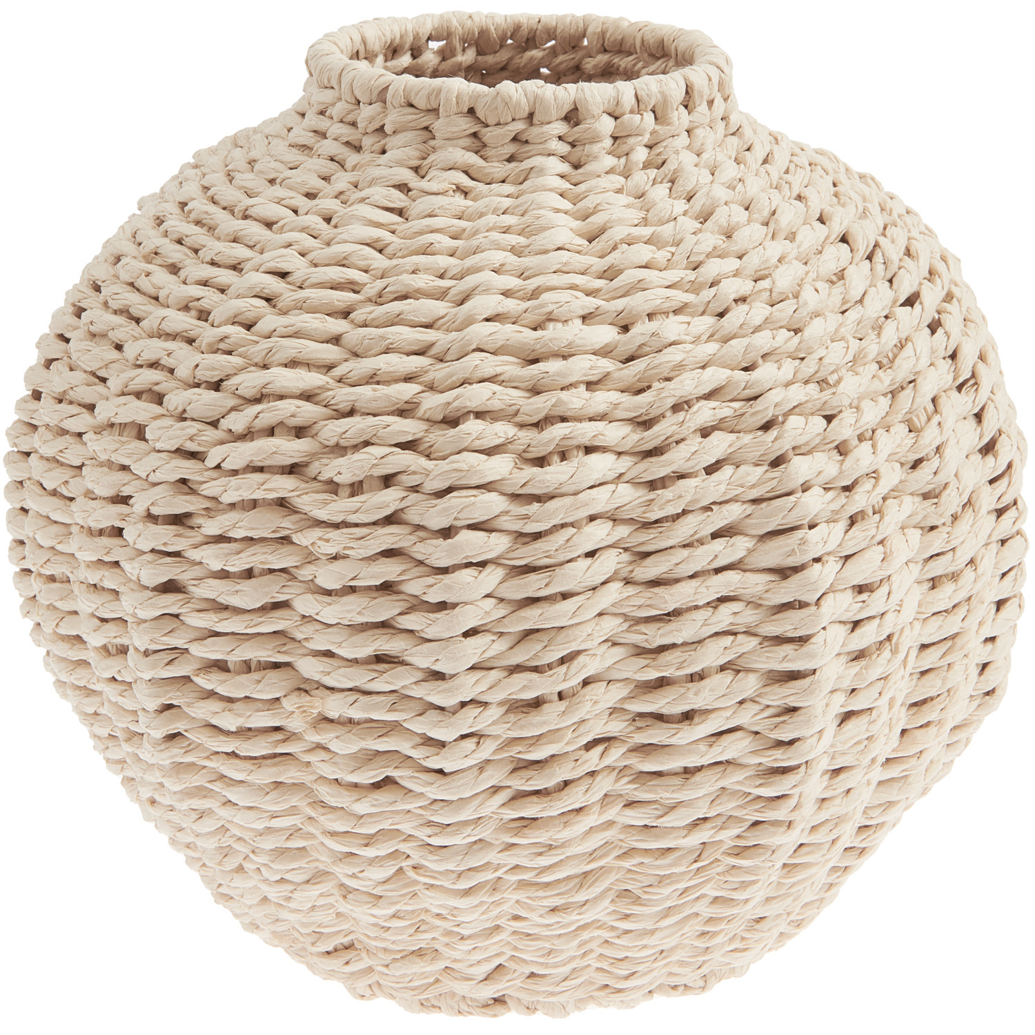 Vase Geflecht oval Natur von Rico Design, aus geflochtenem Material, Ø21x19cm, in natürlichem Beige.
