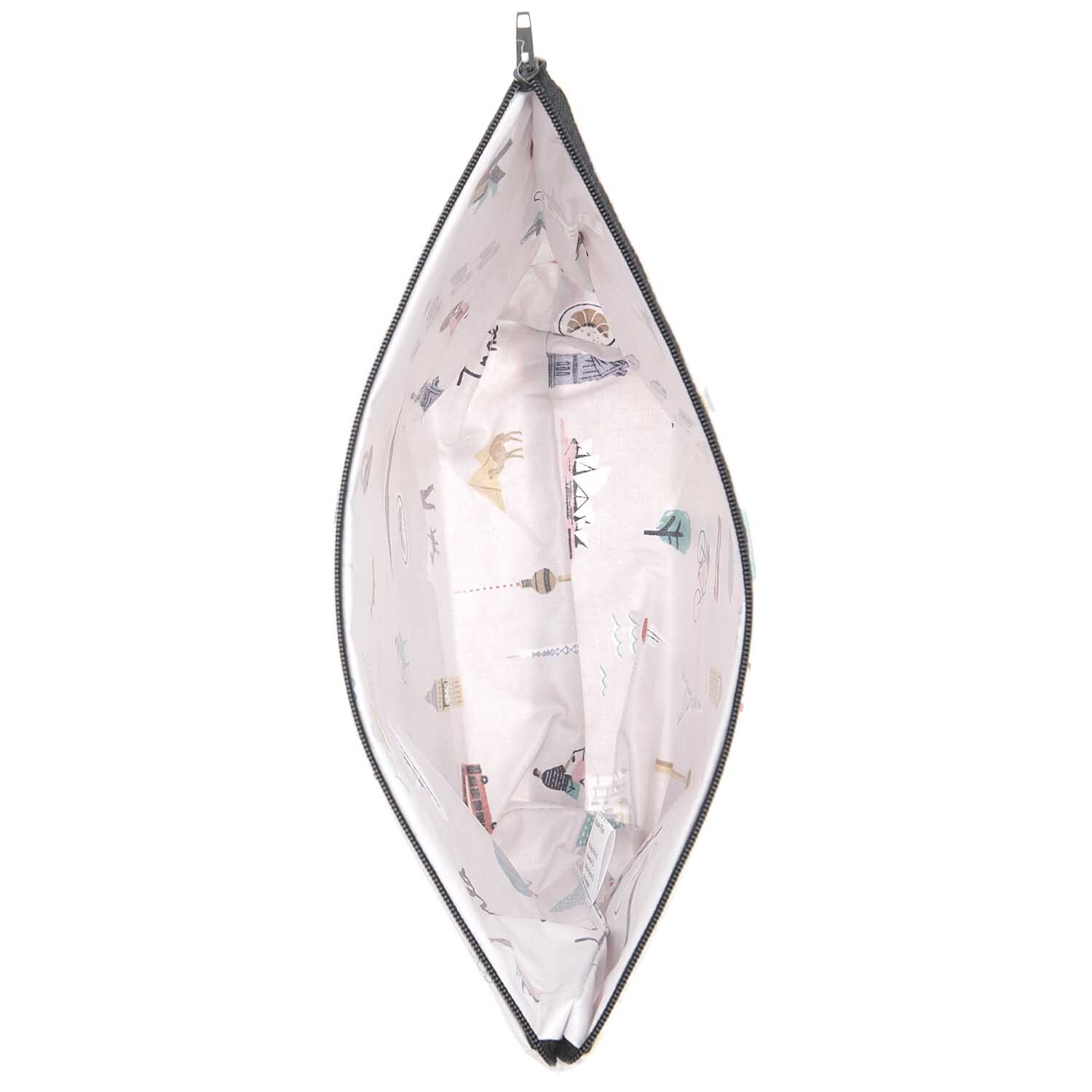 Kosmetiktasche Travel the World flieder 28x21x9cm von Rico Design