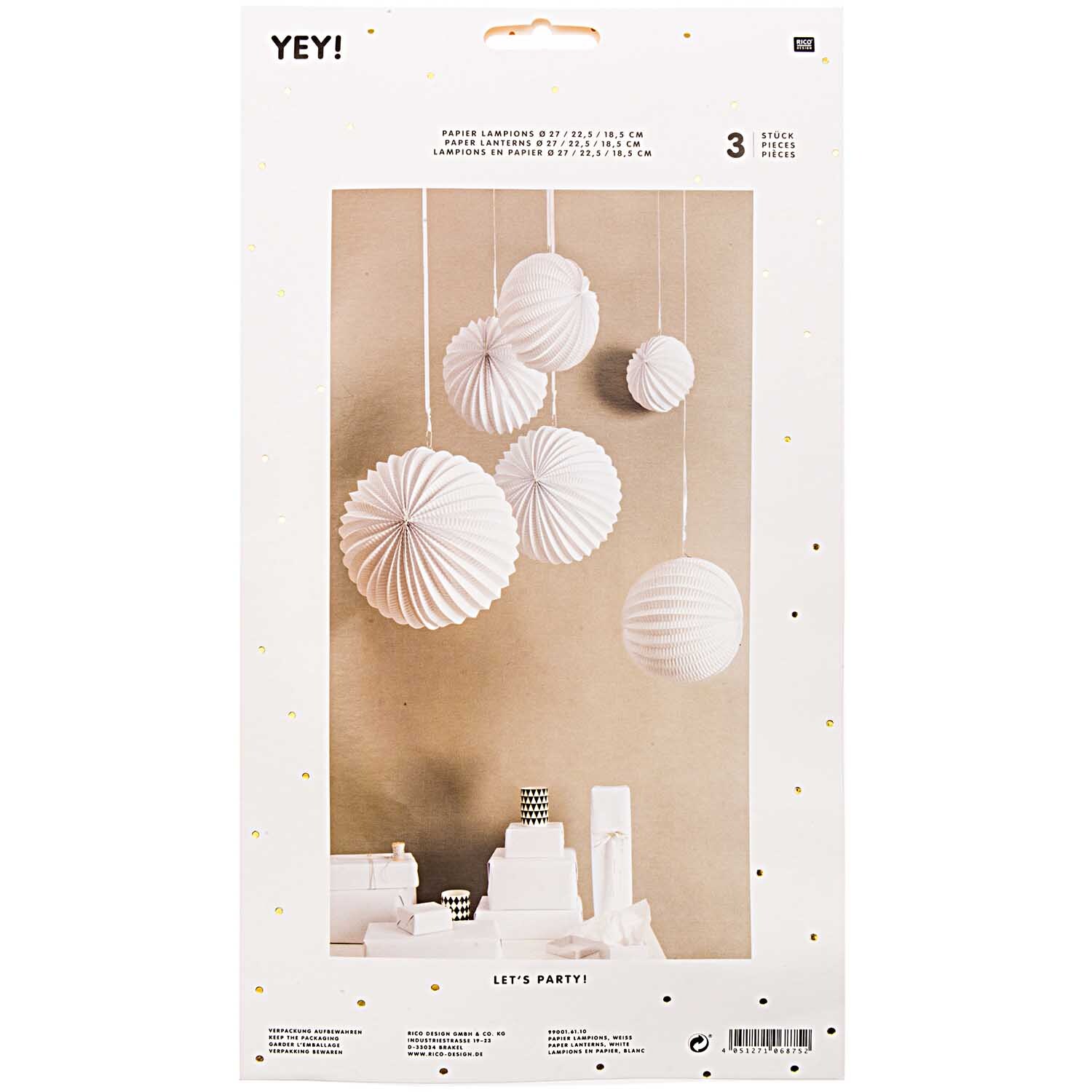 Lampions weiß 3 Stück von Rico Design