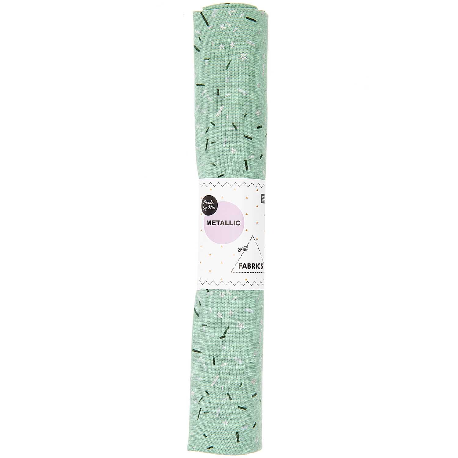 Druckstoff Nostalgic Christmas Streifen grün-metallic 50x140cm von Rico Design