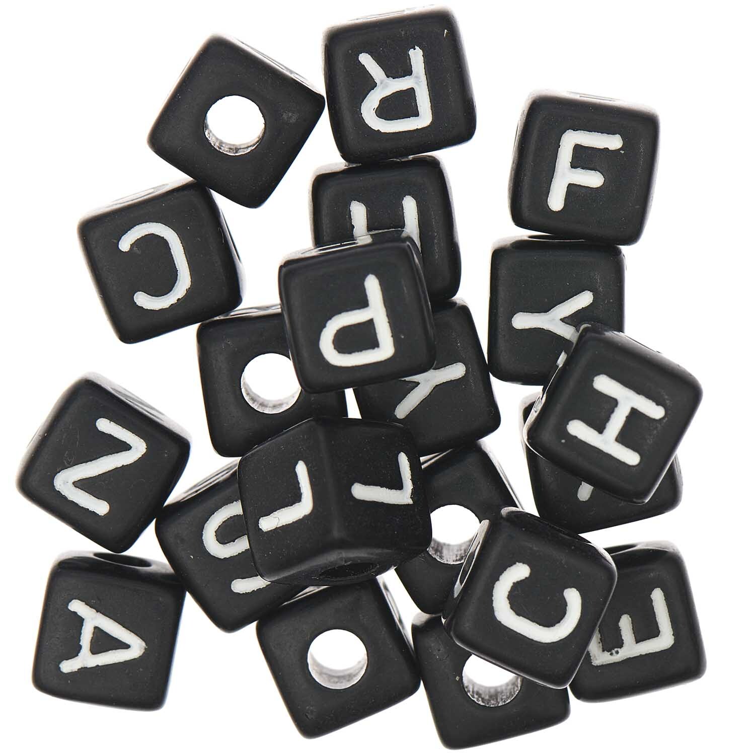 Itoshii - Ponii Beads Würfelperlen Set mit 21 schwarzen Perlen von Rico Design, ideal für kreative Bastelprojekte.