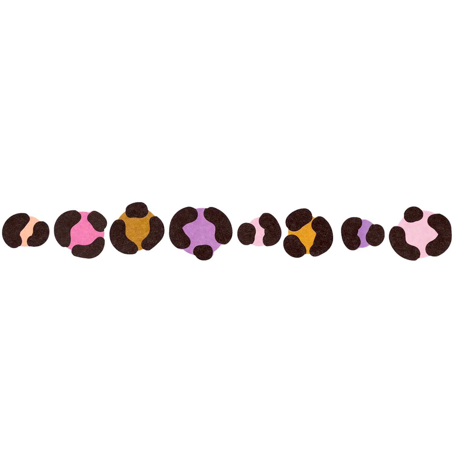 Washi Sticker Acid Leo pink 200 Stück von Rico Design mit bunten Leopardenmuster auf weißem Hintergrund. Ideal für kreative Projekte.