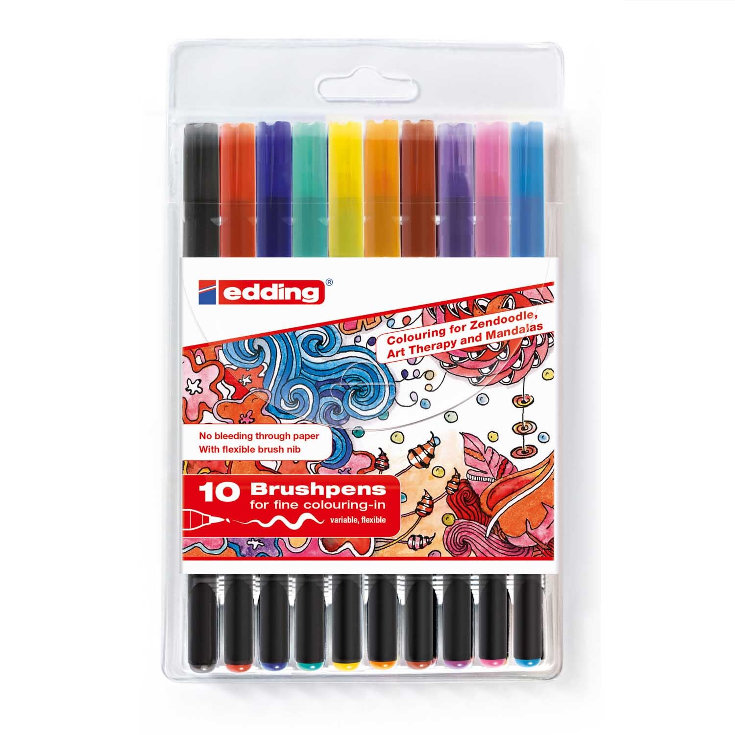 1340 brushpen Tangle Set 10 Stifte in einer Verpackung, ideal für Kunstprojekte und Mandalas.