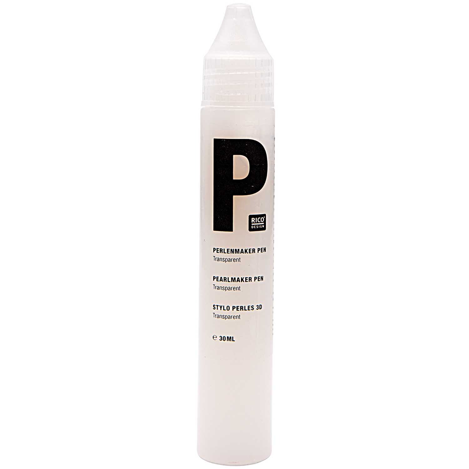 Perlenmaker Pen von Rico Design, 30ml, transparent. Ideal für kreative Perlenverzierungen.