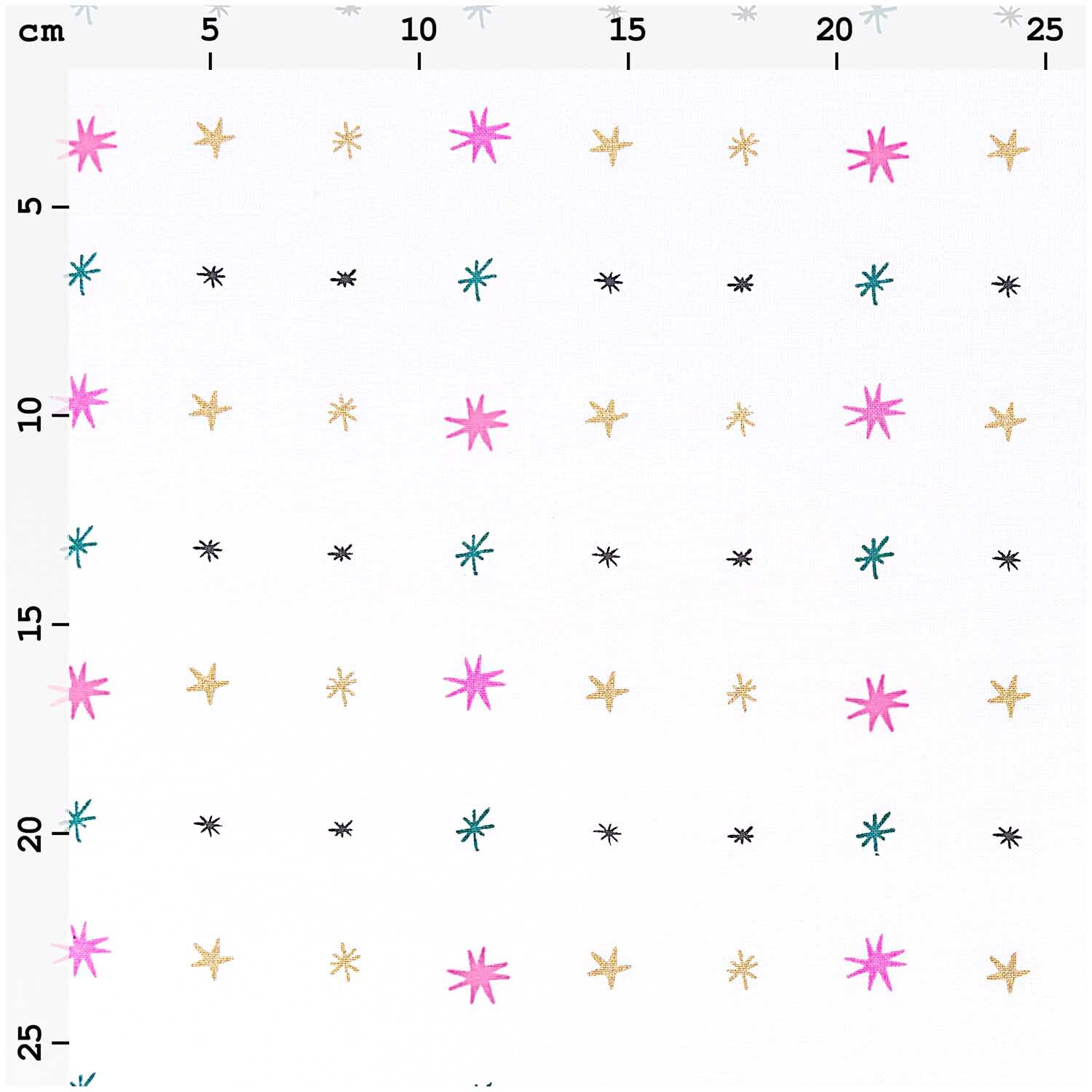 Stoff Sterne gold-neon 140cm breit von Rico Design