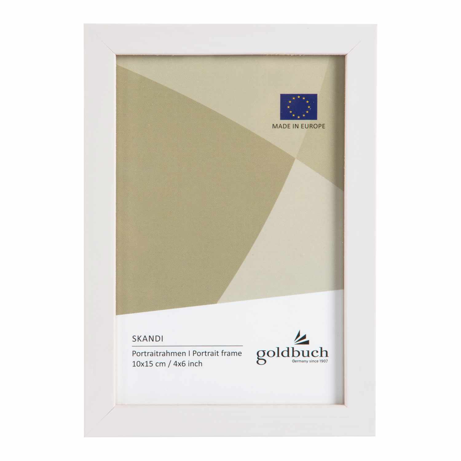 Bilderrahmen aus Holz von goldbuch in Weiß, ideal für Fotos im Format 10x15 cm, mit schlichtem Design.