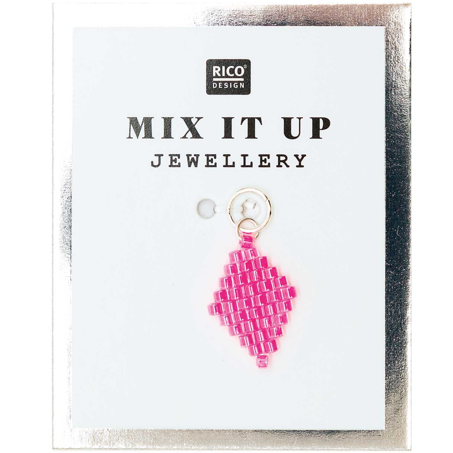 Mix it Up - Jewellery Brick Stitch Raute neon pink 10x15mm von Rico Design