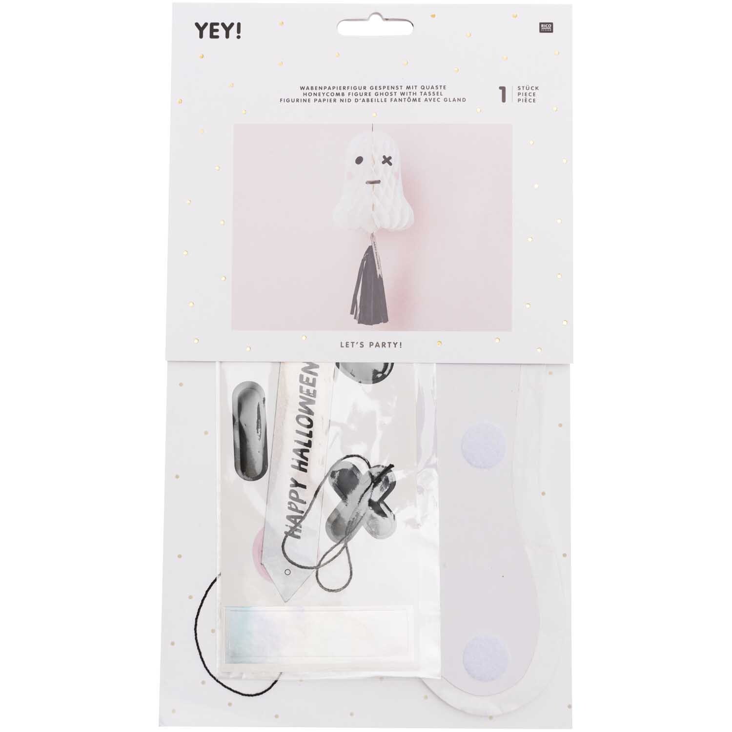 Wabenpapierfigur mit Quaste Gespenst 24x59cm von Rico Design