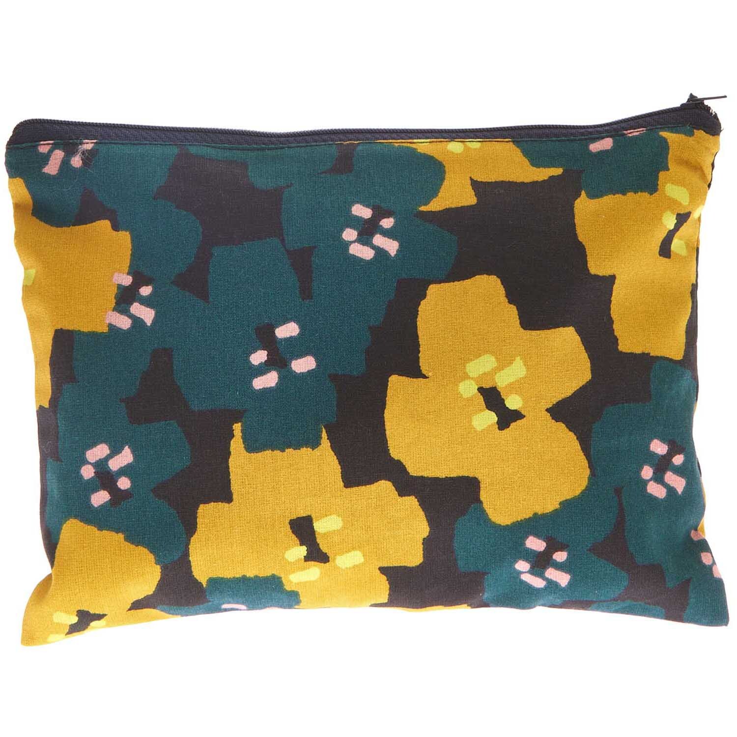 Pouch Okina Hana Blumenprint 17x23cm mit farbenfrohem Blumenmuster von Rico Design. Ideal für stilvolle Aufbewahrung.
