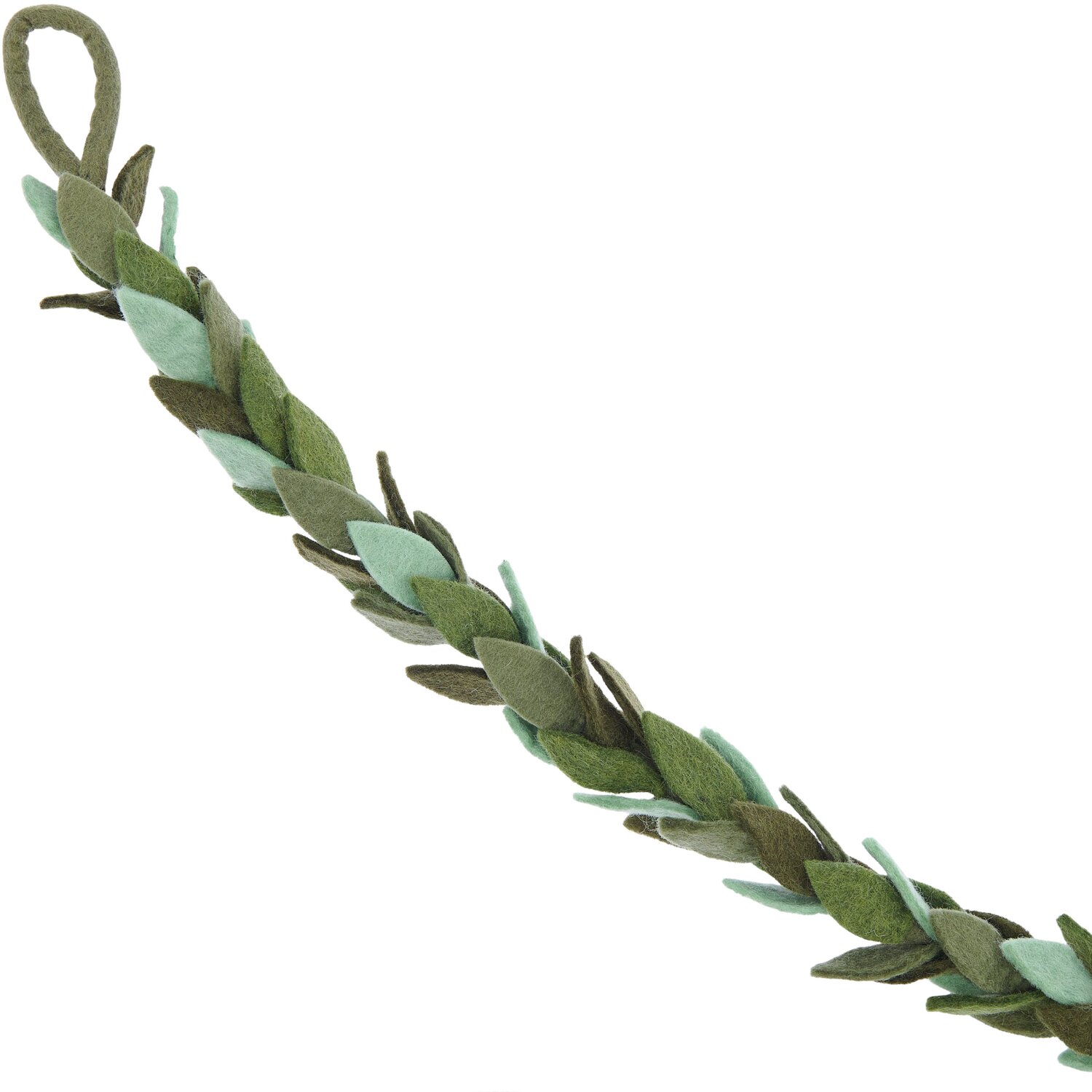 Filz-Blättergirlande in Grün, 190x4x4cm, von Rico Design. Dekorative Girlande aus Filz in verschiedenen Grüntönen. Ideal für kreative Dekorationen.