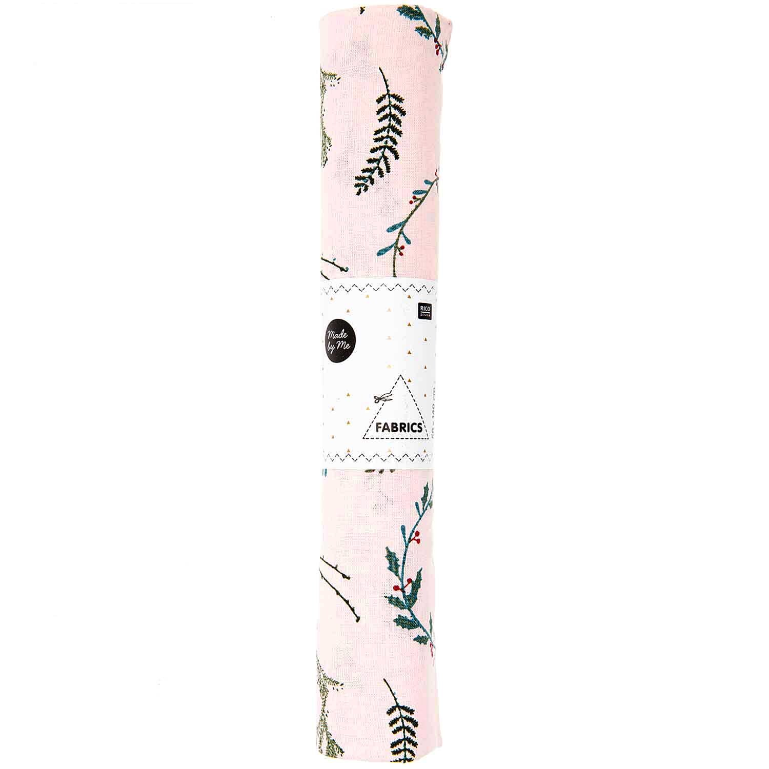 Druckstoff Nostalgic Christmas Kränze puder-grün 50x140cm von Rico Design