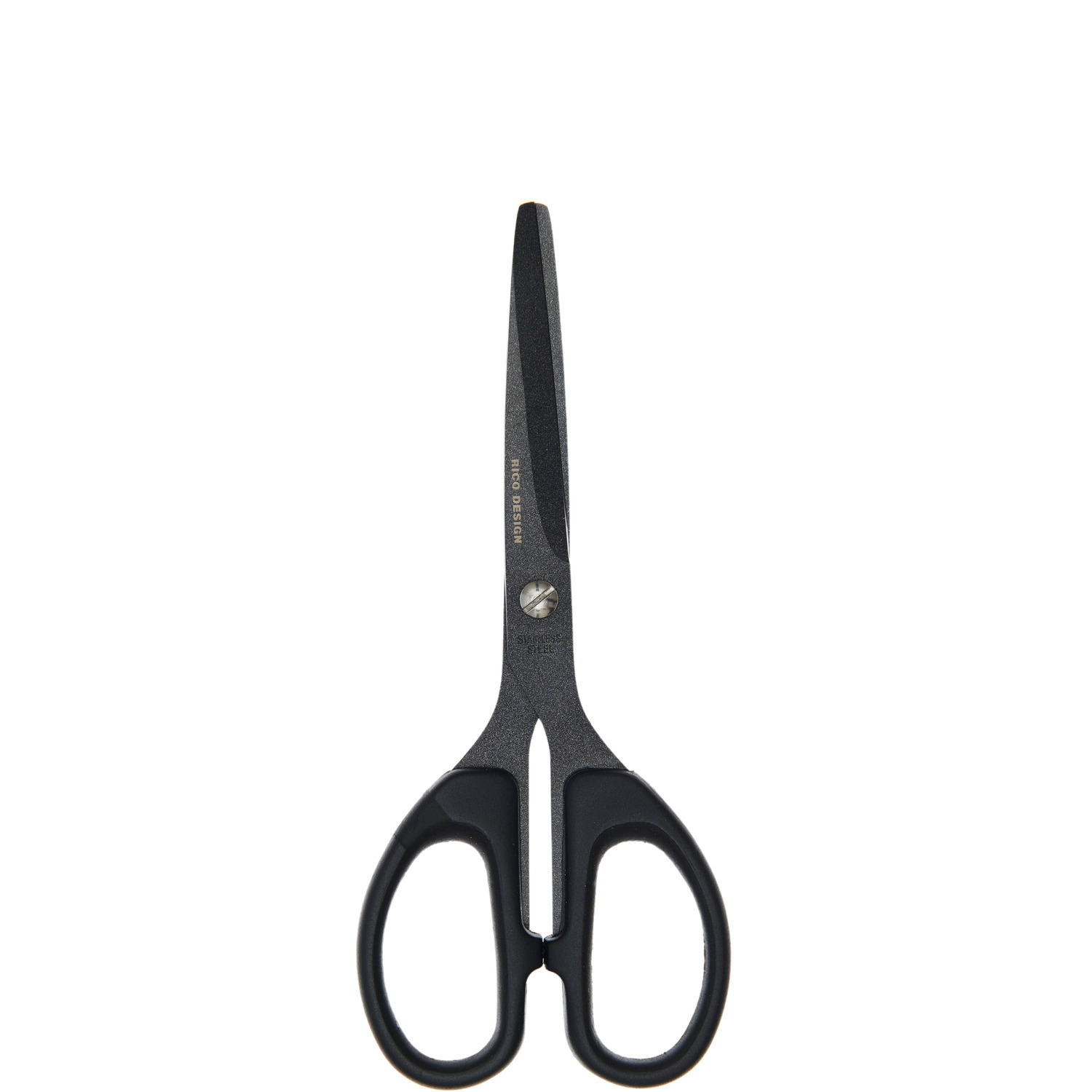 Antihaft Schere von Rico Design in Schwarz, ideal für präzises Schneiden mit ergonomischem Griff.