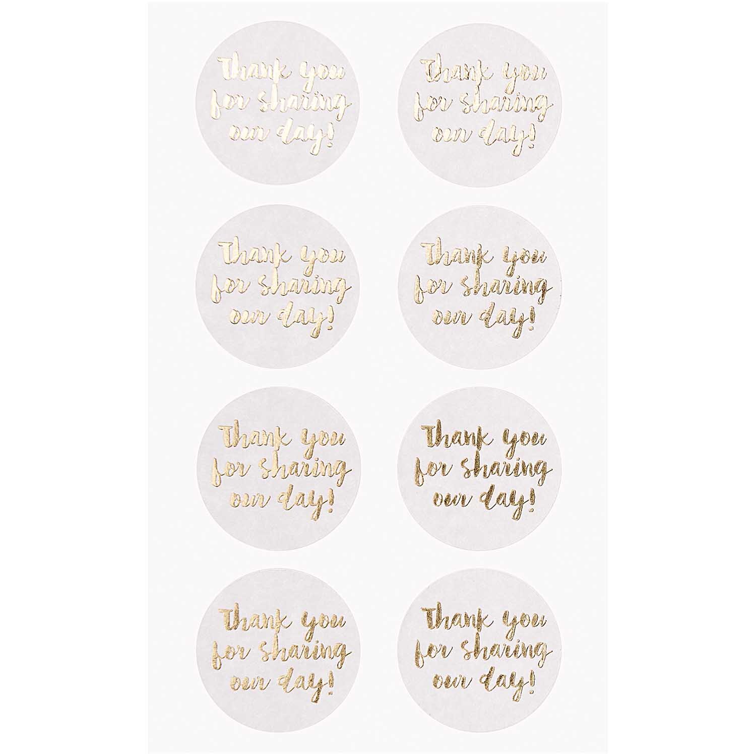 Paper Poetry Sticker mit goldener Schrift auf weißem Hintergrund, ideal für Dankeskarten.