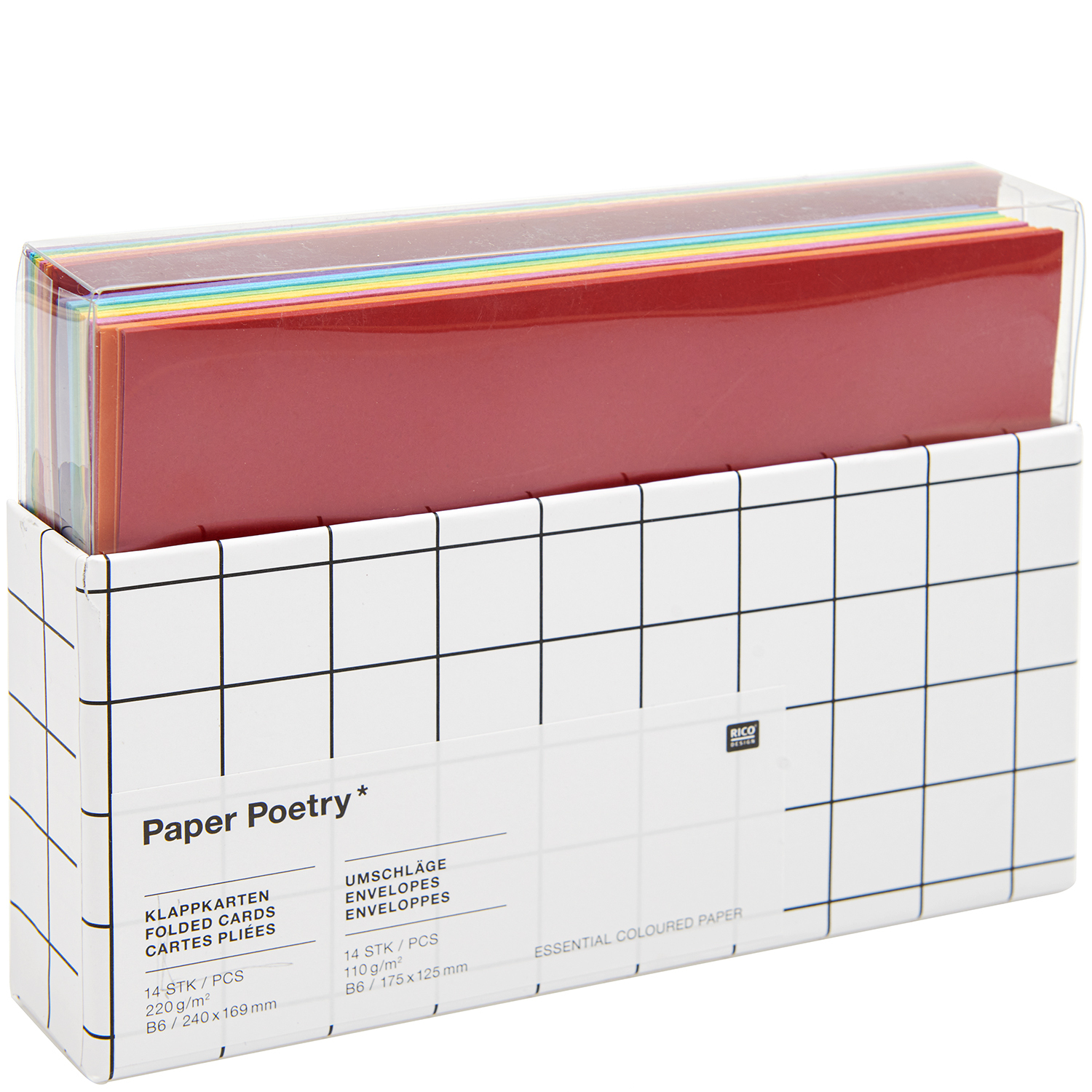 Paper Poetry Kartenset Rainbow classic B6 28-teilig von Rico Design