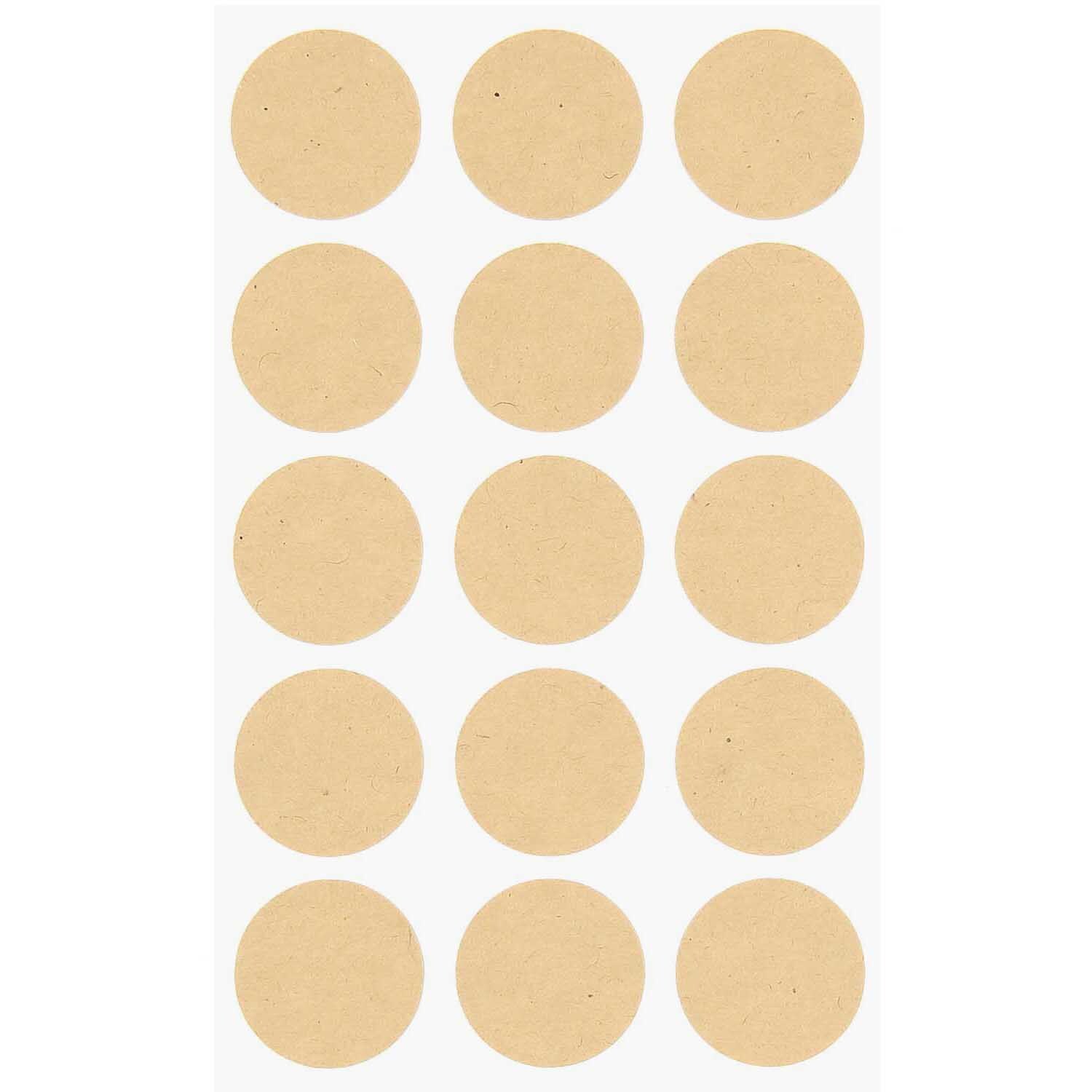Paper Poetry Kraftpapier Sticker rund von Rico Design, braun, auf weißem Hintergrund angeordnet. Ideal für kreative Projekte.