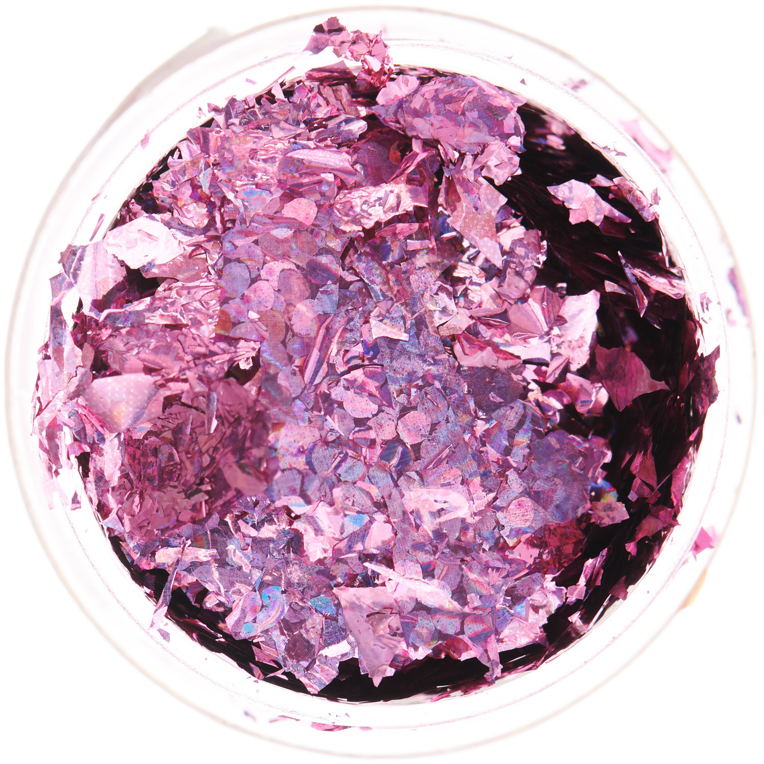 Blattmetall für Resin, holografisch pink, in einer 5ml Dose. Ideal für kreative Bastelprojekte.