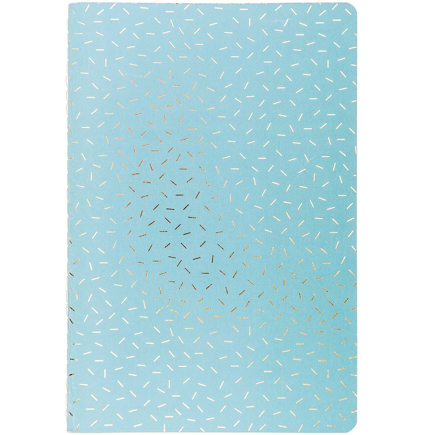 Paper Poetry Notizbücher Wonderland A5 mit 40 Seiten, 2 Stück. Hellblaues Cover mit goldenen Mustern. Ideal für kreative Notizen.