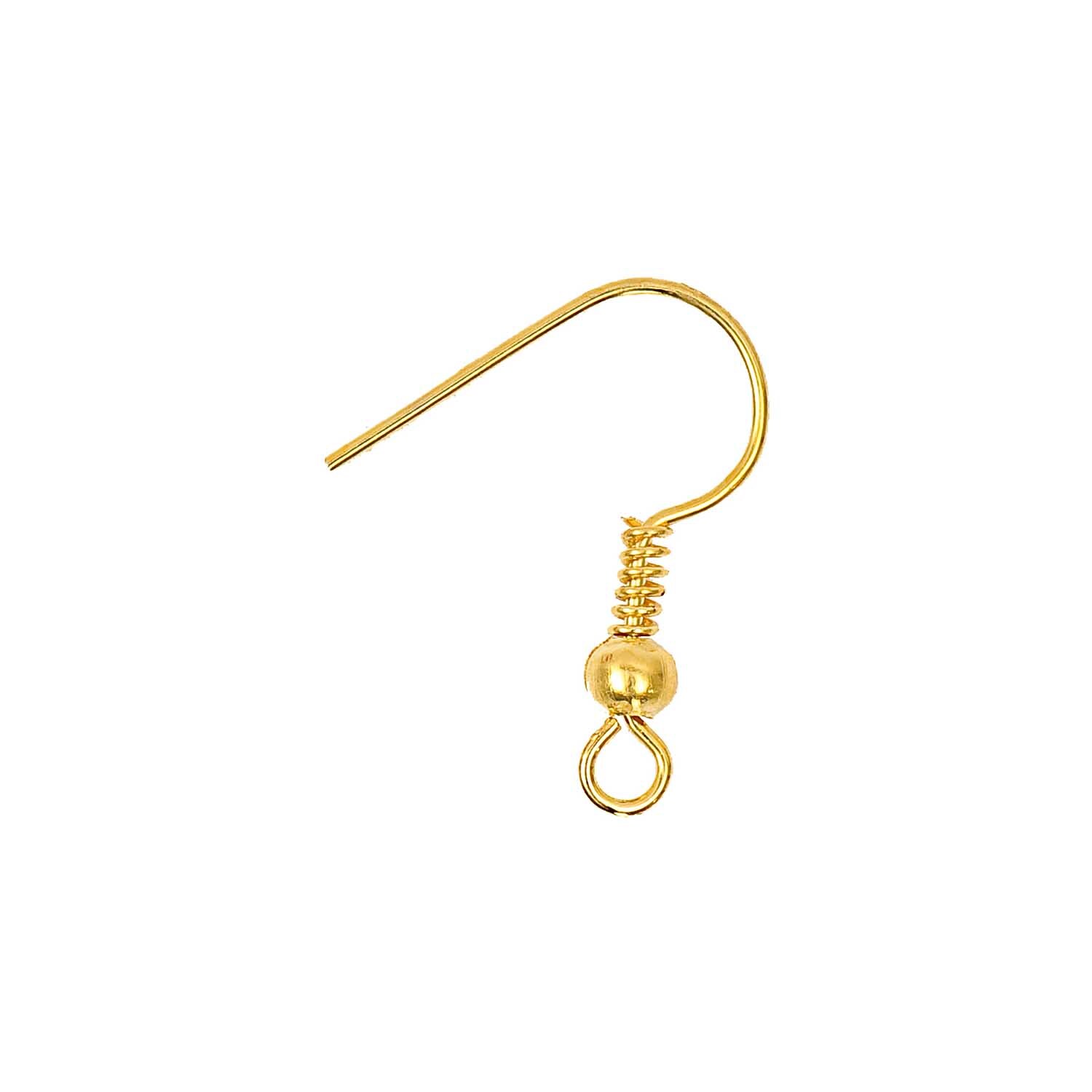 Ohrhaken gold 17mm 4 Stück von Rico Design, zeigt einen eleganten goldenen Ohrhaken mit Spirale.