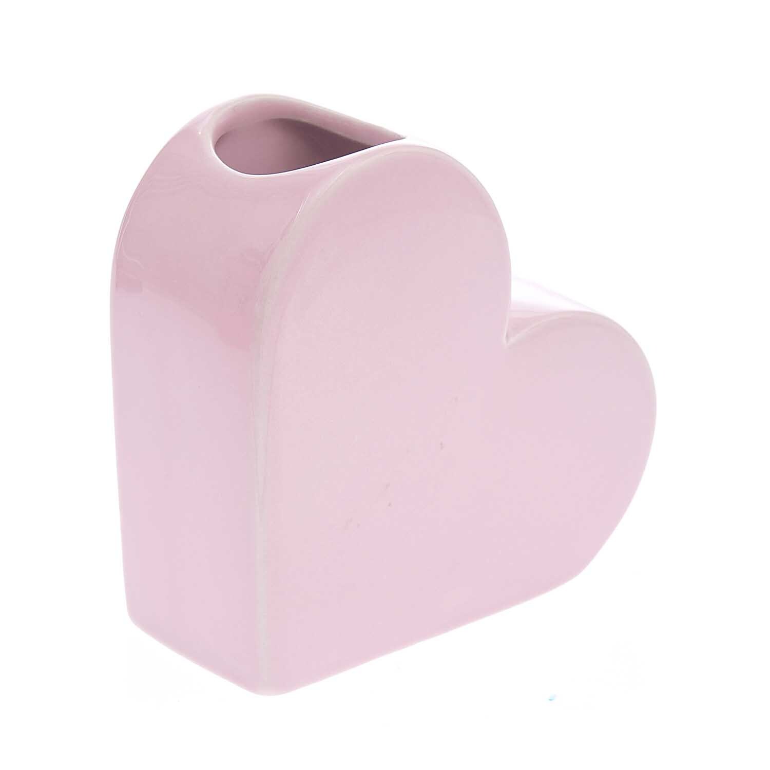 Keramik Vase Herz klein 12x5,5x12cm von Rico Design in Herzform, ideal für Dekorationen.