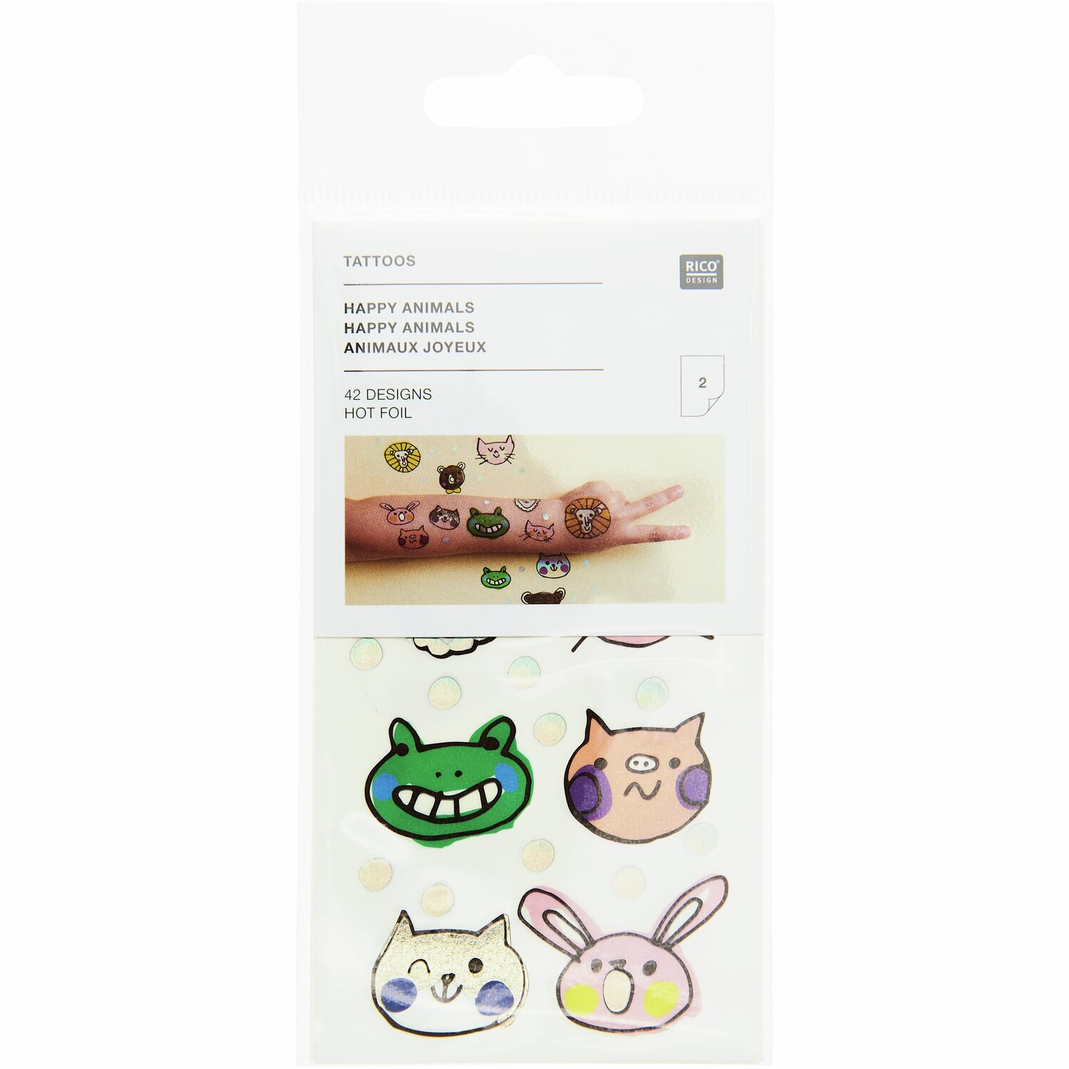 Tattoos Happy Animals 42-teilig von Rico Design