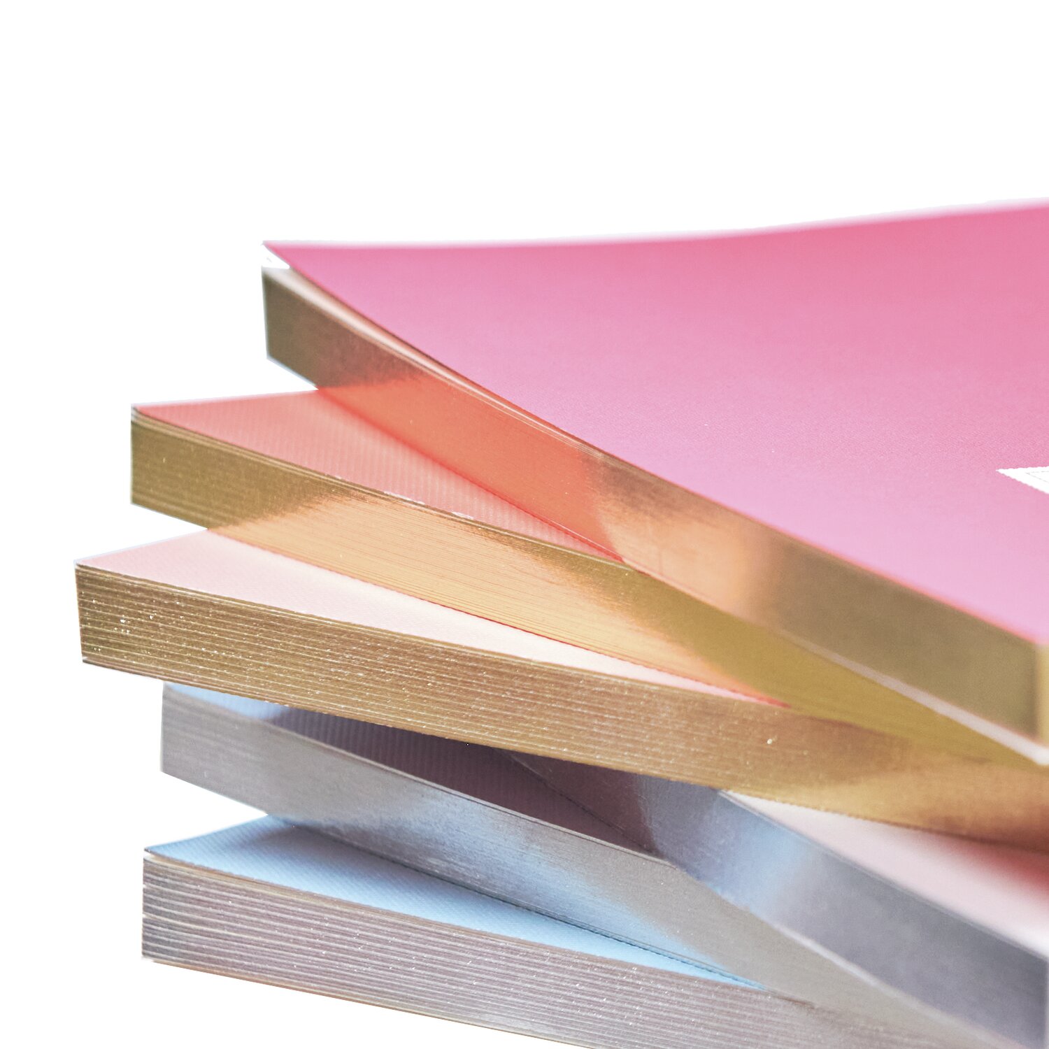 Paper Poetry Notizbuch S mit silbernem Rand, gestapelt in verschiedenen Farben, von Rico Design.
