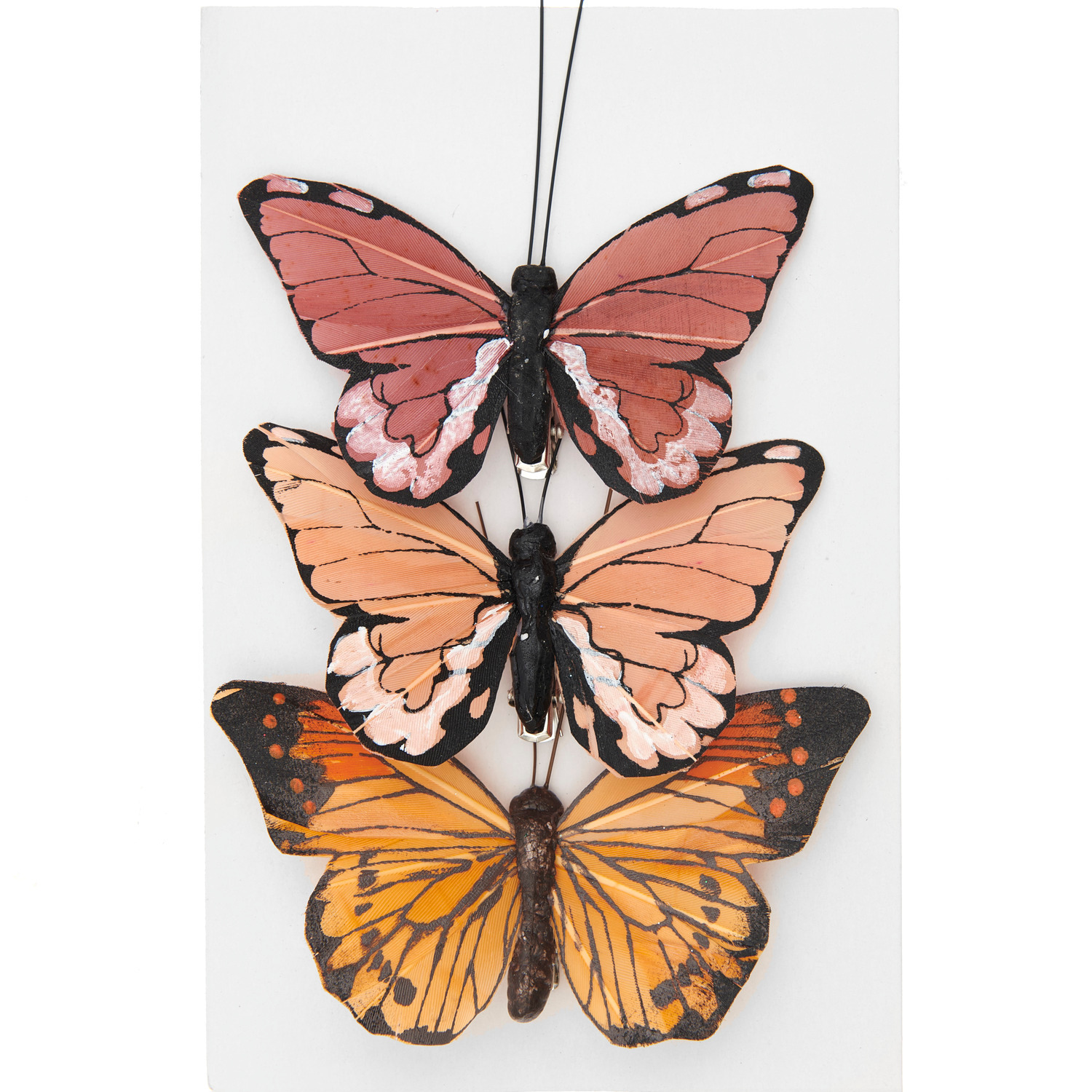 Schmetterling mit Clip Apricot 9-10cm 3 Stück von Rico Design