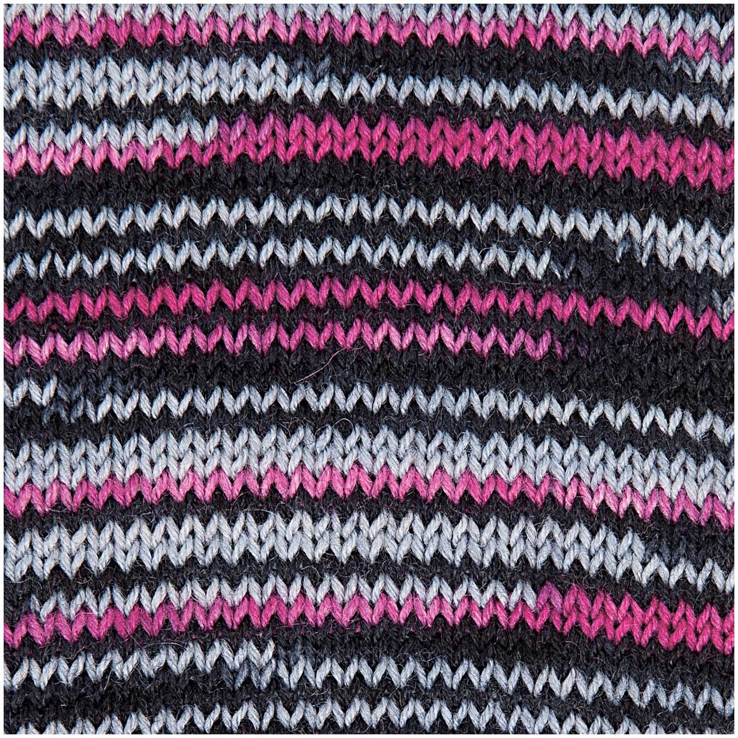 Strumpfwolle Streifencolor 50g 210m Farbe Grau/Pink von idee. Creativmarkt