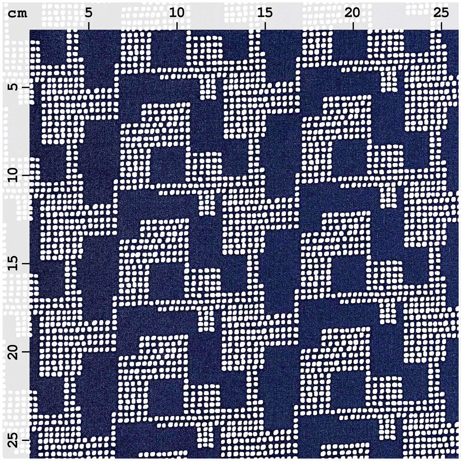 Druckstoff grafisches Muster dunkelblau 140cm von Rico Design