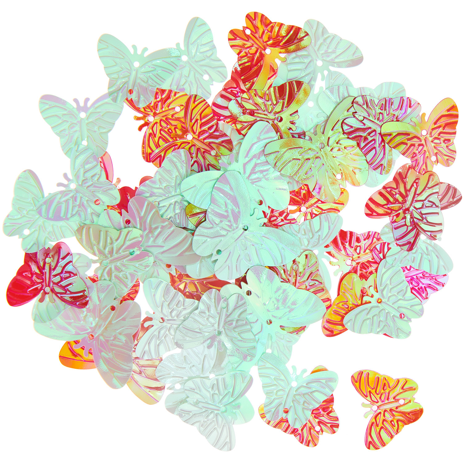 Pailletten-Set Schmetterlinge 14g: Bunte Schmetterlings-Pailletten von Rico Design, ideal für kreative Bastelprojekte.