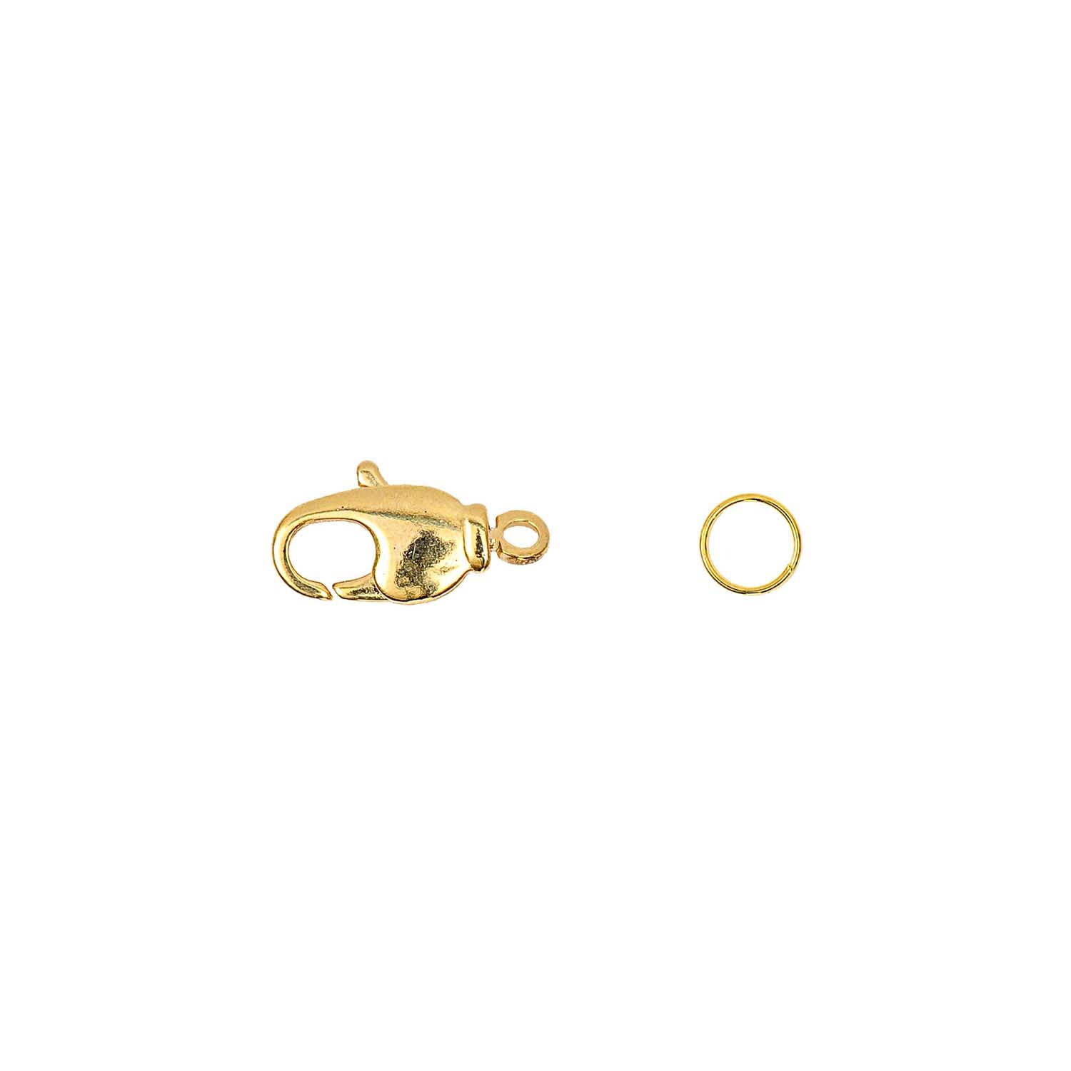 Karabiner mit Drehöse und 2 Federringen gold 14mm von Rico Design