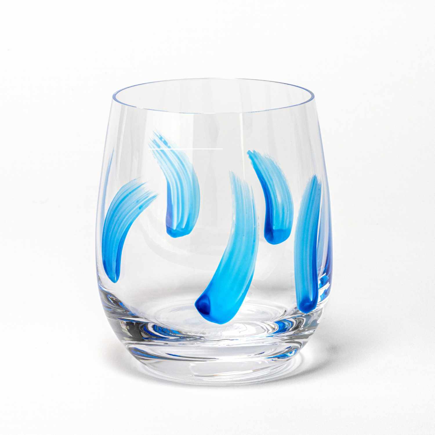 Porcelain & Glass Starterset matt: Glas mit blauen Pinselstrichen, Teil eines 7-teiligen Sets von Marabu.
