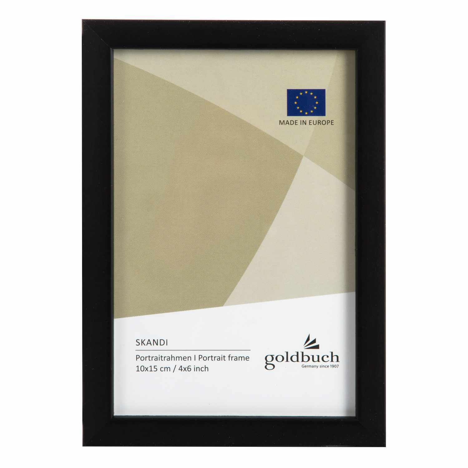 Bilderrahmen aus Holz, elegant und schlicht, mit schwarzem Rand, von goldbuch, ideal für Fotos.