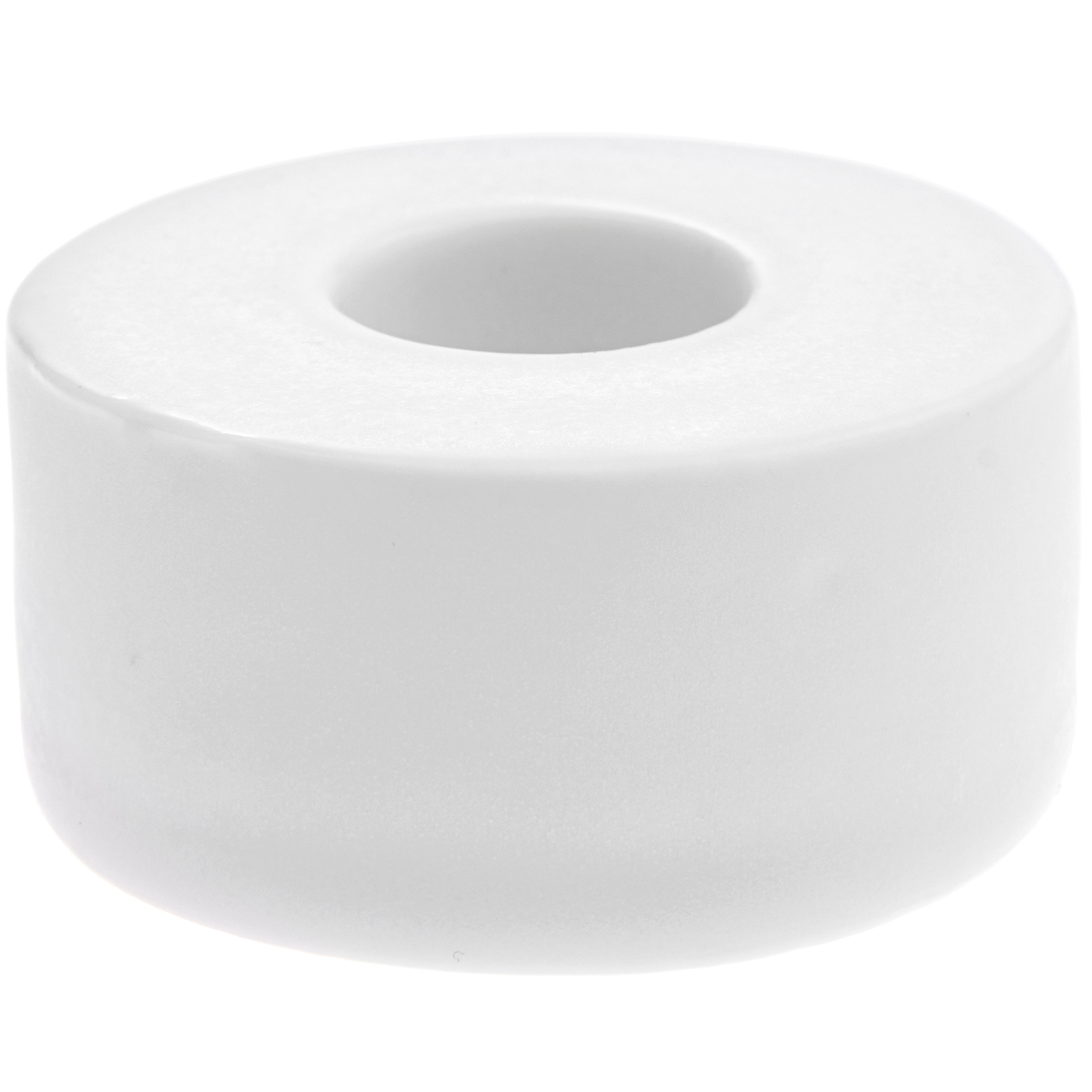 Keramikkerzenhalter 6x3cm von Rico Design in schlichtem Weiß, ideal für moderne Wohnräume.