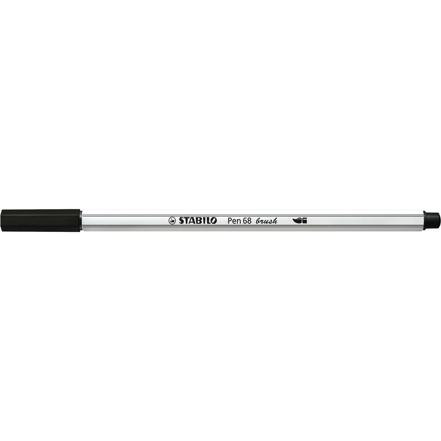 Pen 68 brush von STABILO in Schwarz, ideal für präzises Zeichnen und farbintensive Ergebnisse.