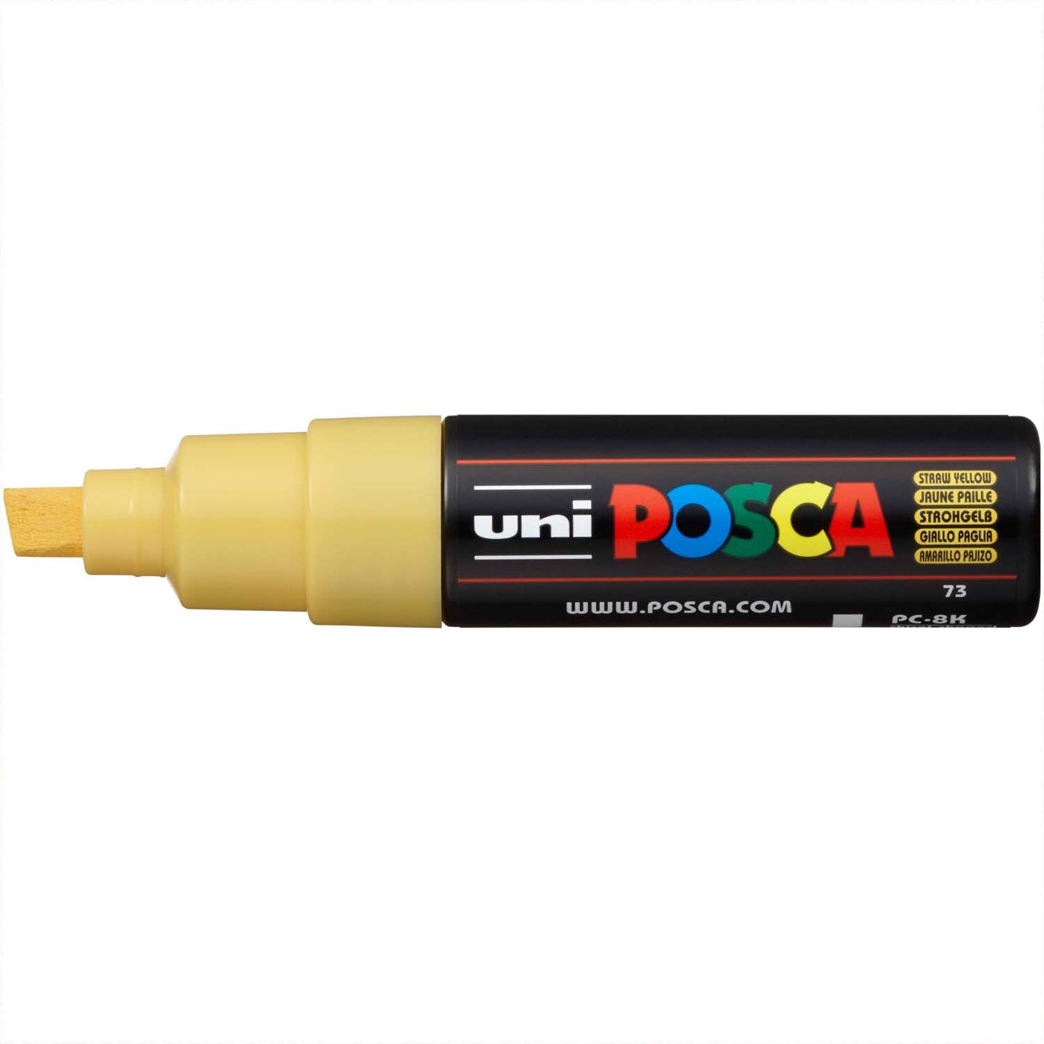 POSCA-Marker PC-8K 8mm in Strohgelb von uni, ideal für kräftige Linien und kreative Projekte.
