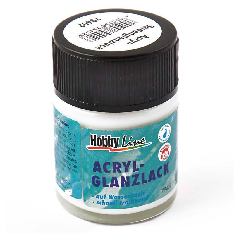 Hobby Line Acryl Glanzlack in 50ml Flasche, ideal für glänzende Oberflächen, von KREUL.