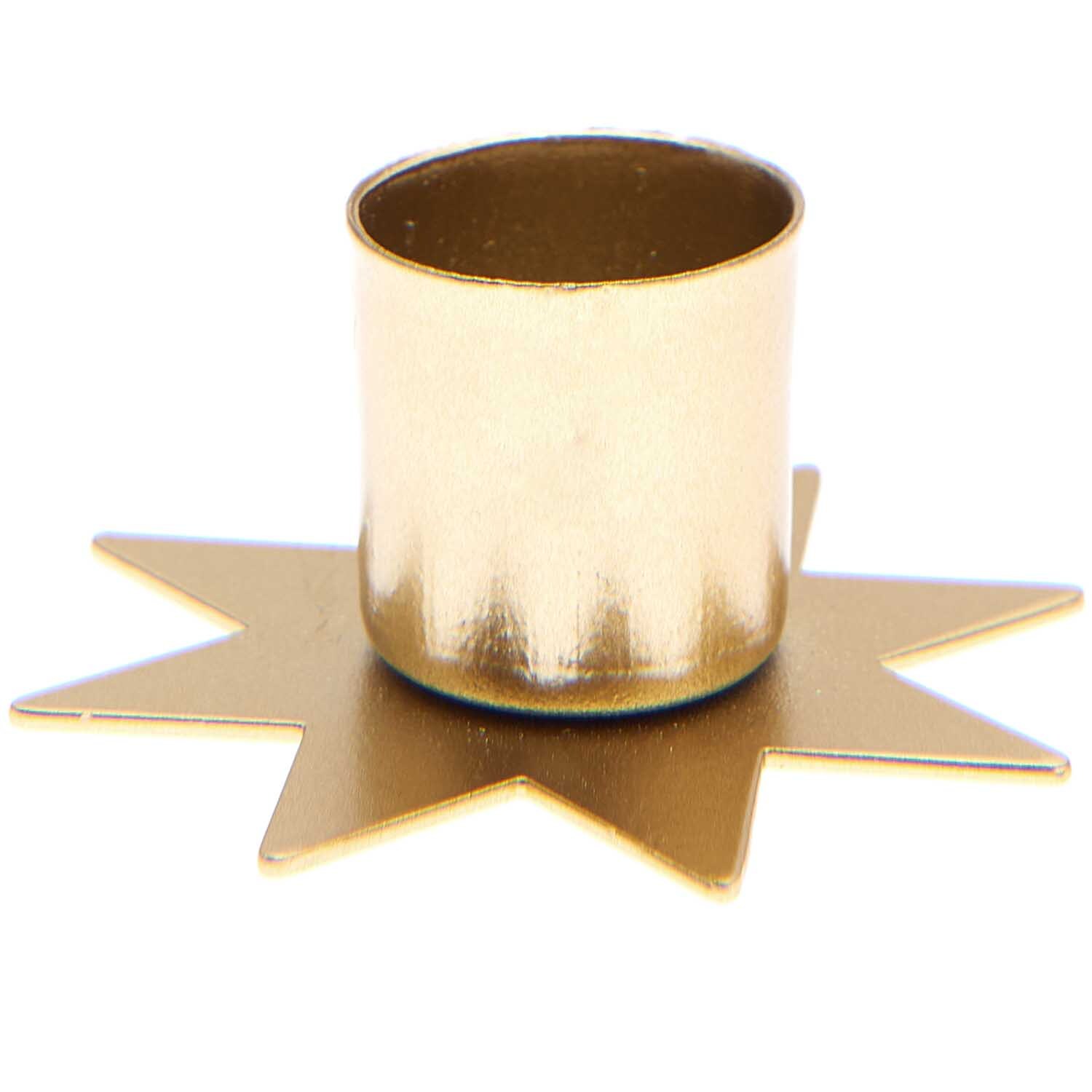Metallkerzenhalter Stern gold 6x6x2,7cm von Rico Design